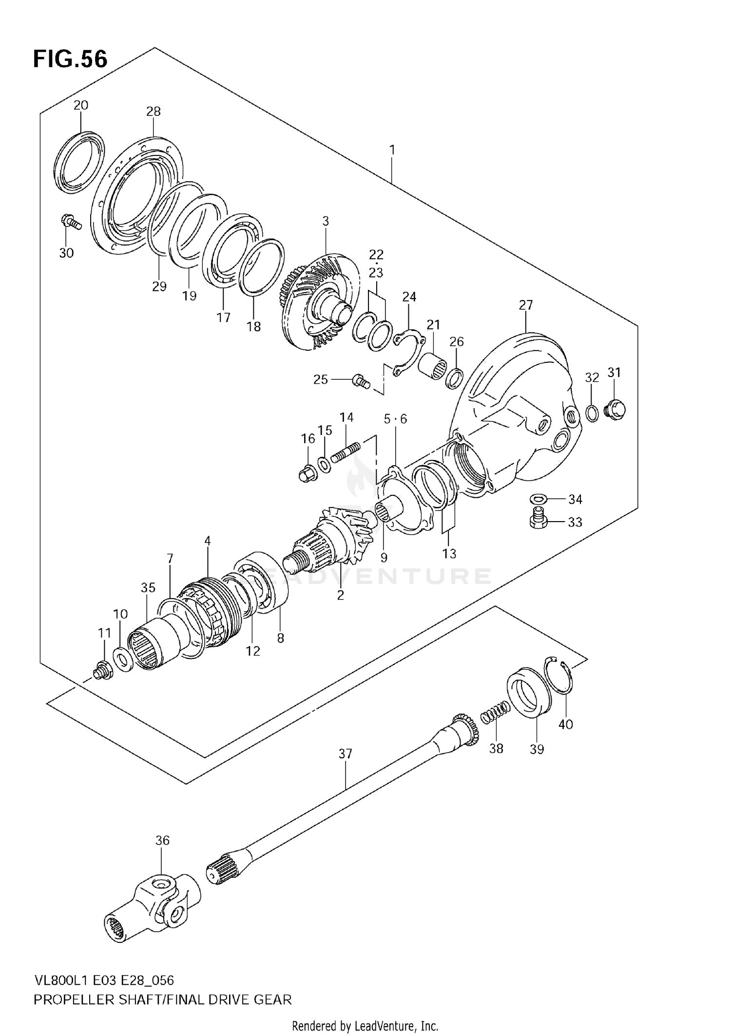 PROPELLER SHAFT - FINAL DRIVE GEAR