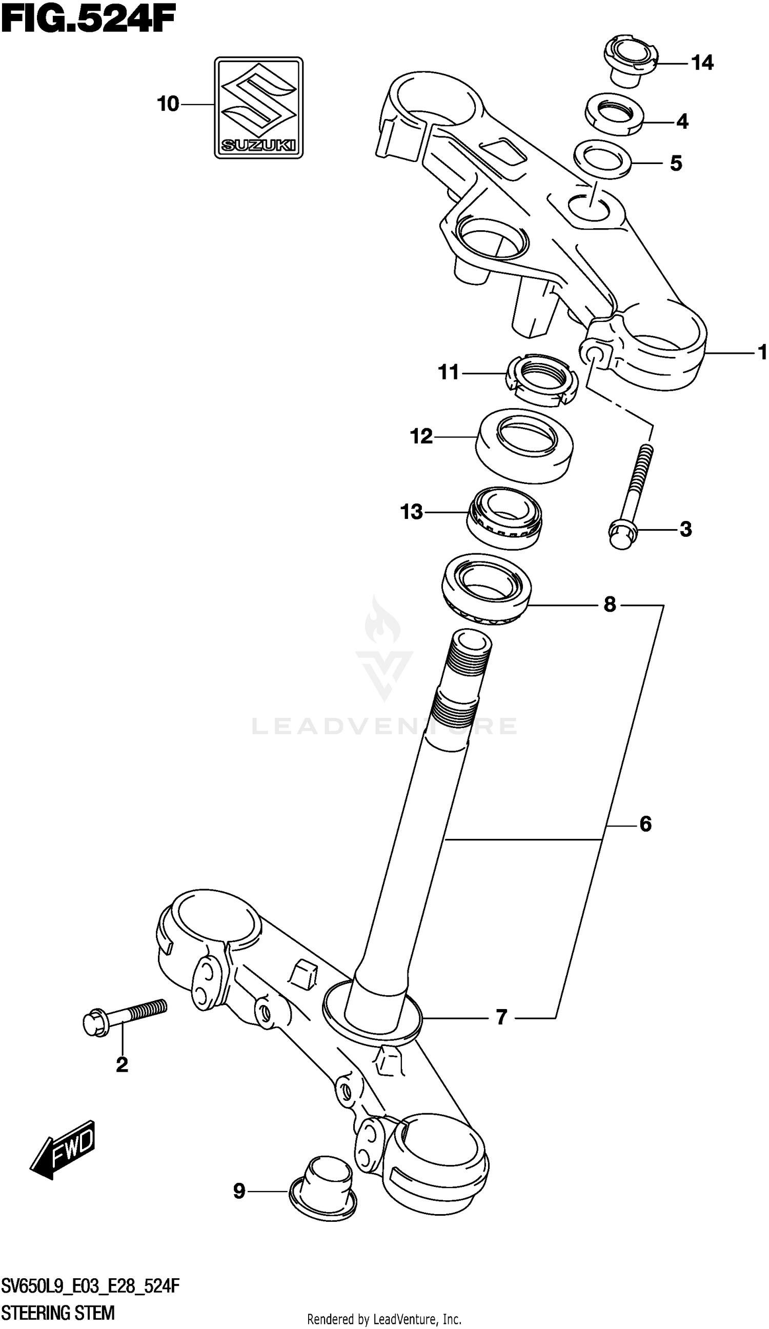 STEERING STEM (SV650XAL9 E33)