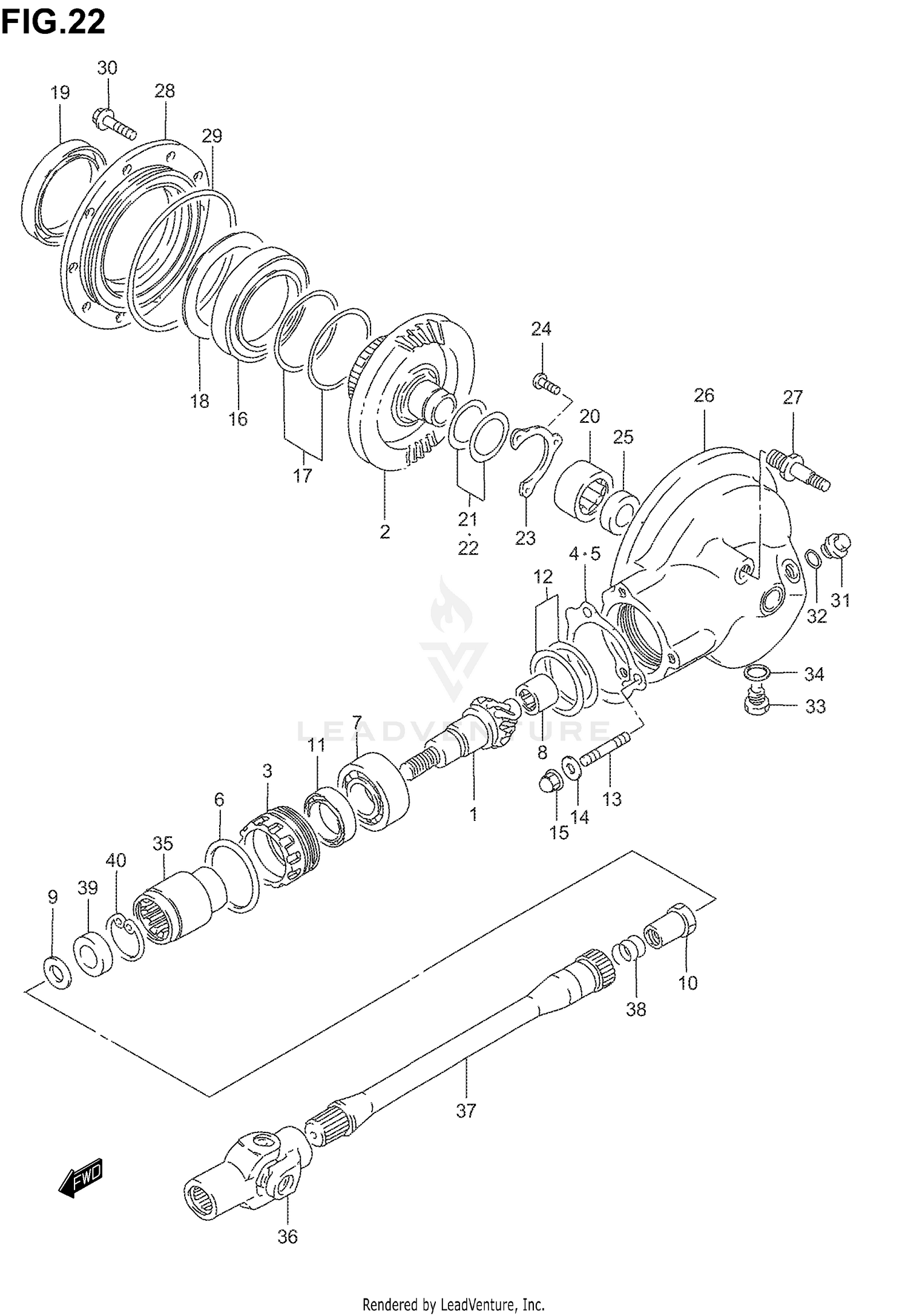 PROPELLER SHAFT - FINAL DRIVE GEAR