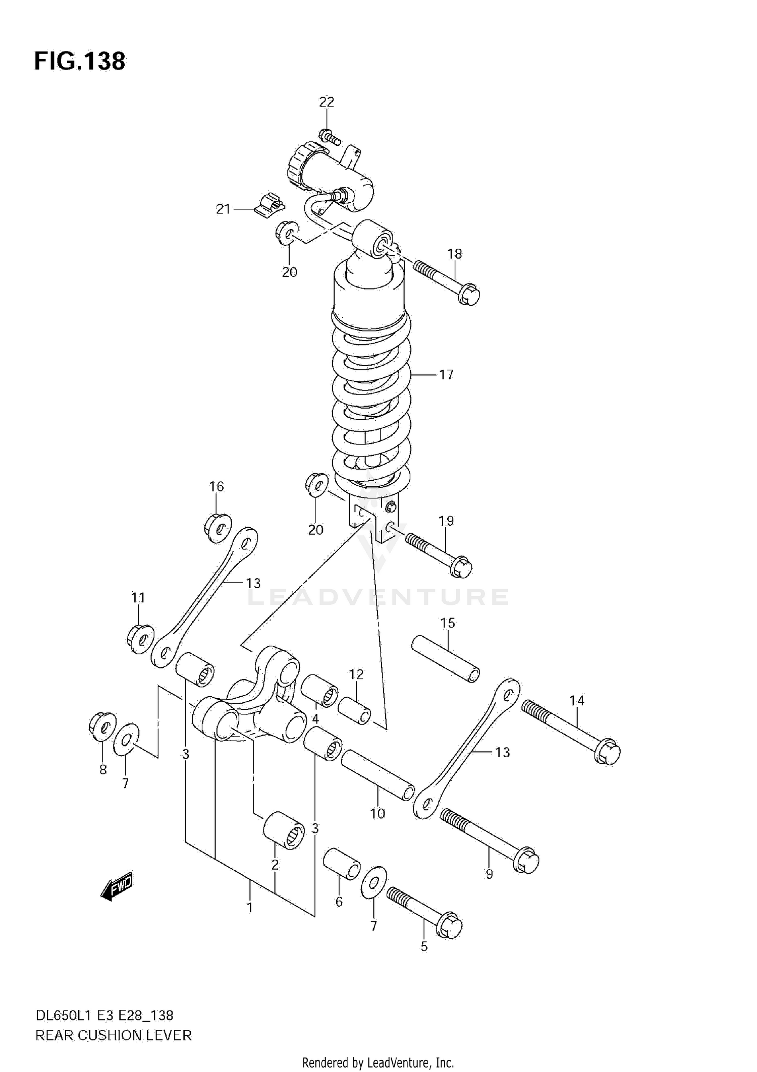 REAR CUSHION LEVER (DL650 L1 E33)