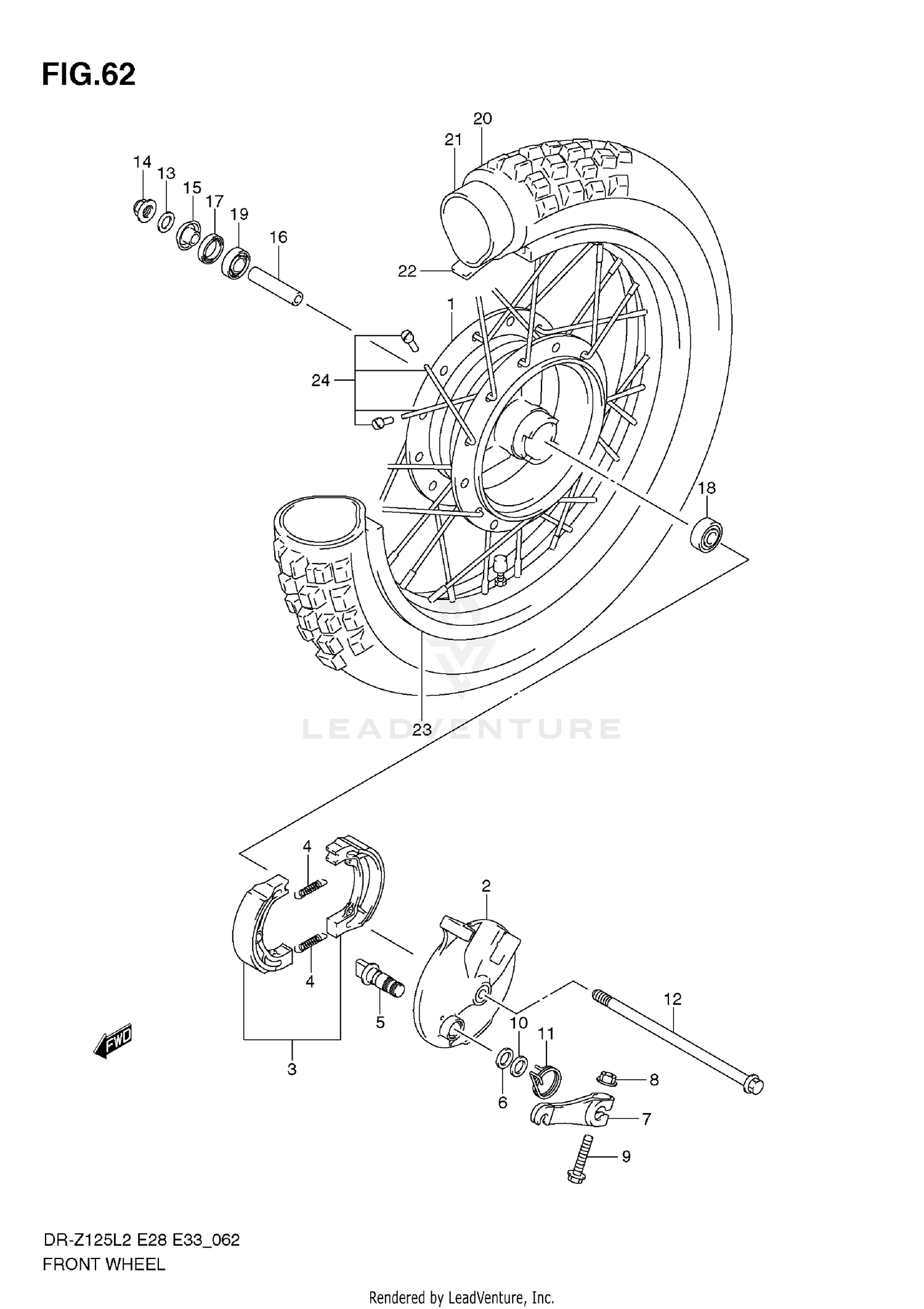 FRONT WHEEL (DR-Z125 E28)