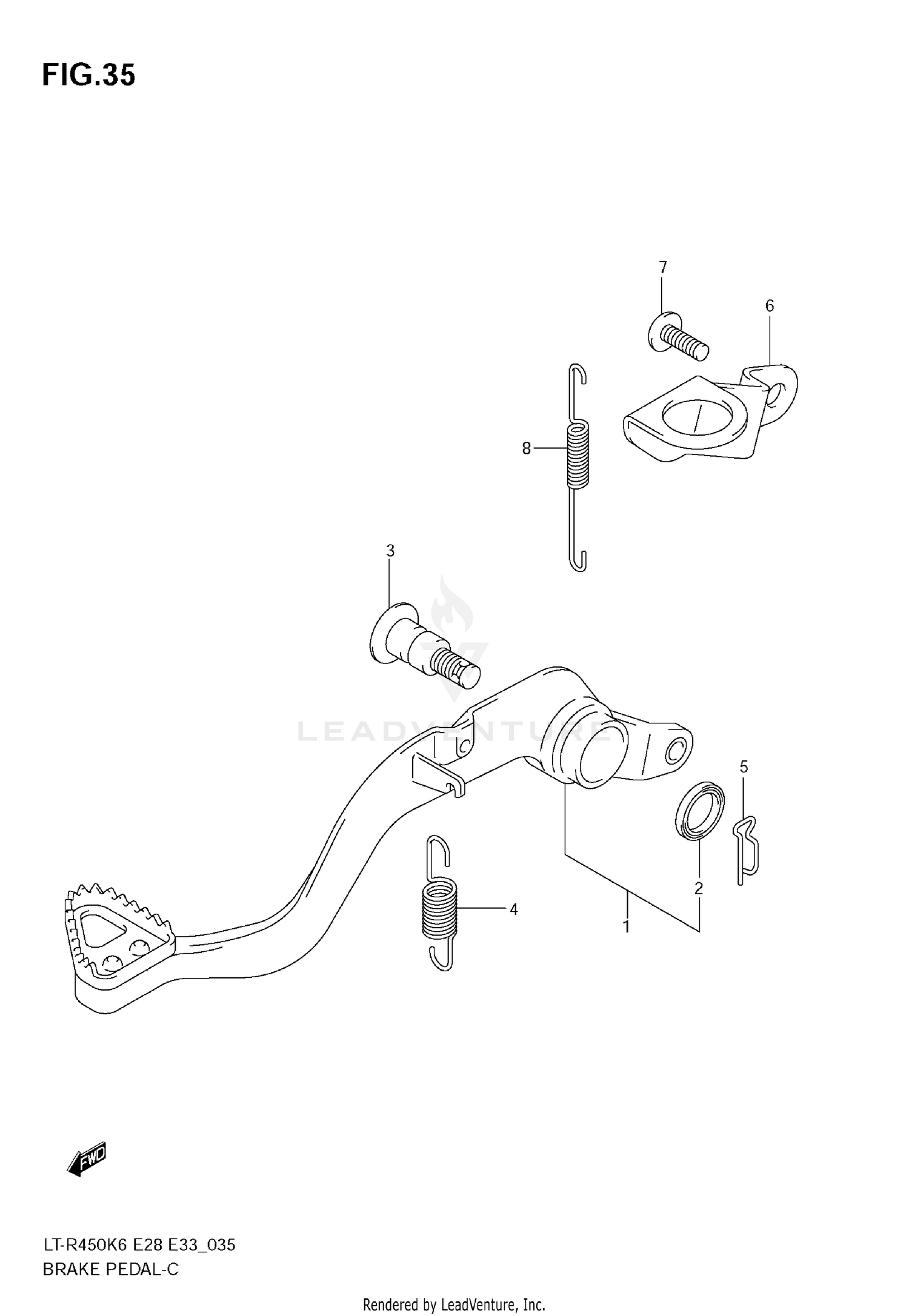 BRAKE PEDAL (MODEL K6/K7/K8)