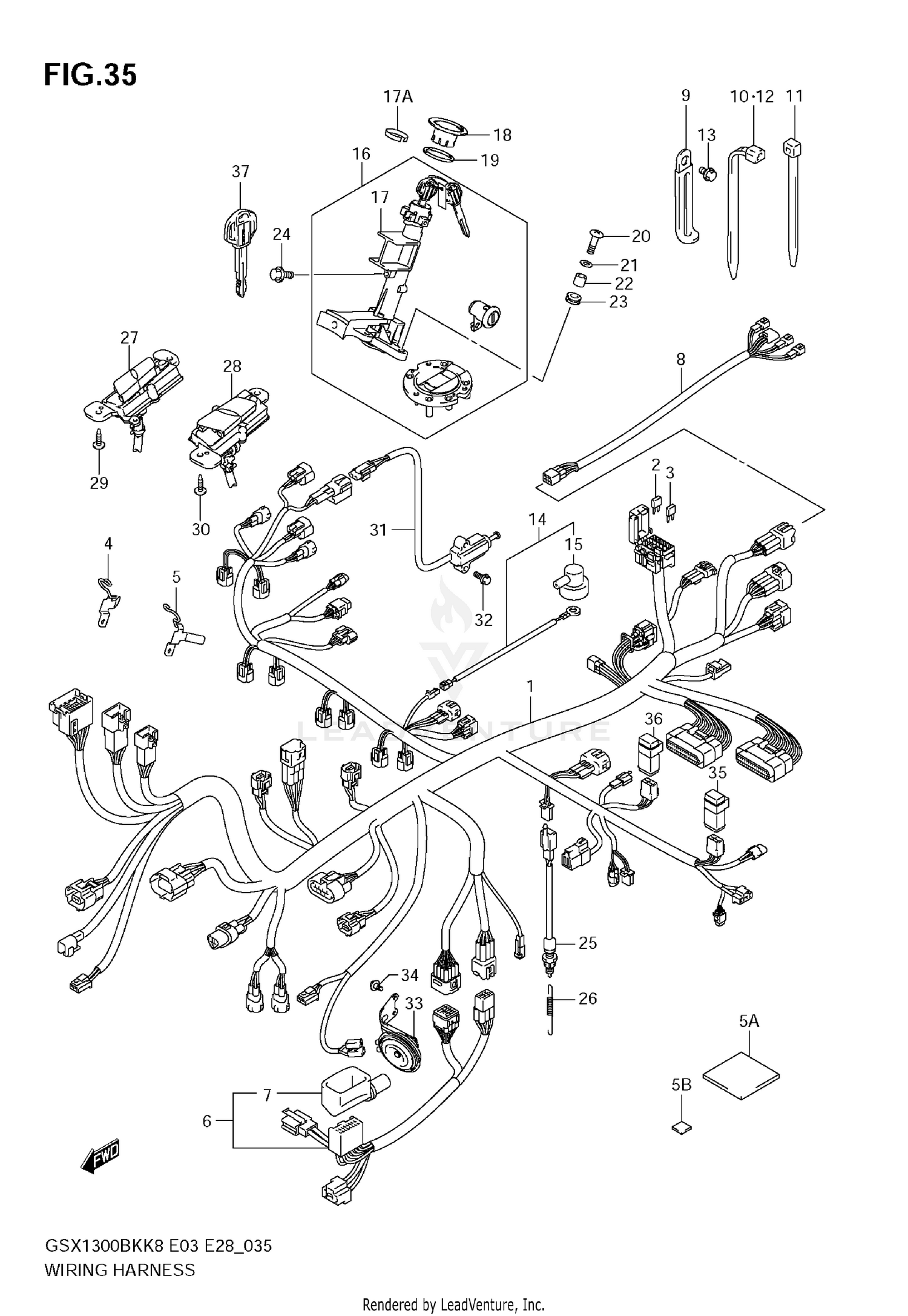 WIRING HARNESS (GSX1300BKK8/K9 E33)