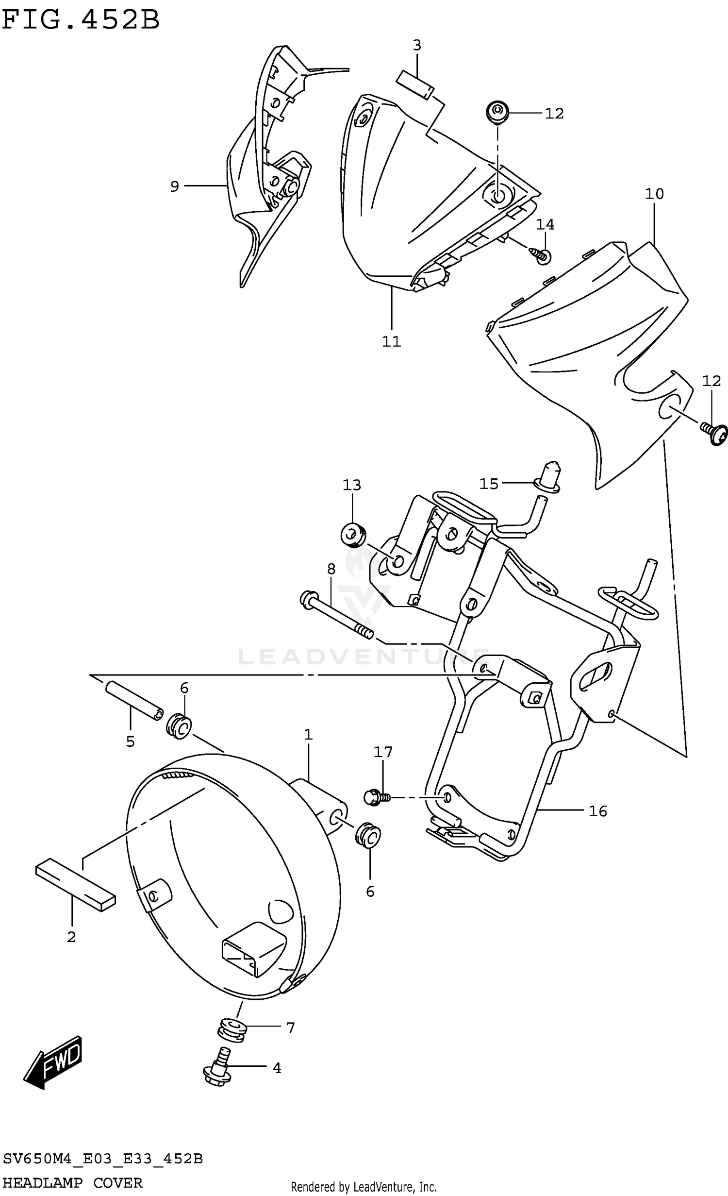 HEADLAMP COVER (SV650M4 E33)