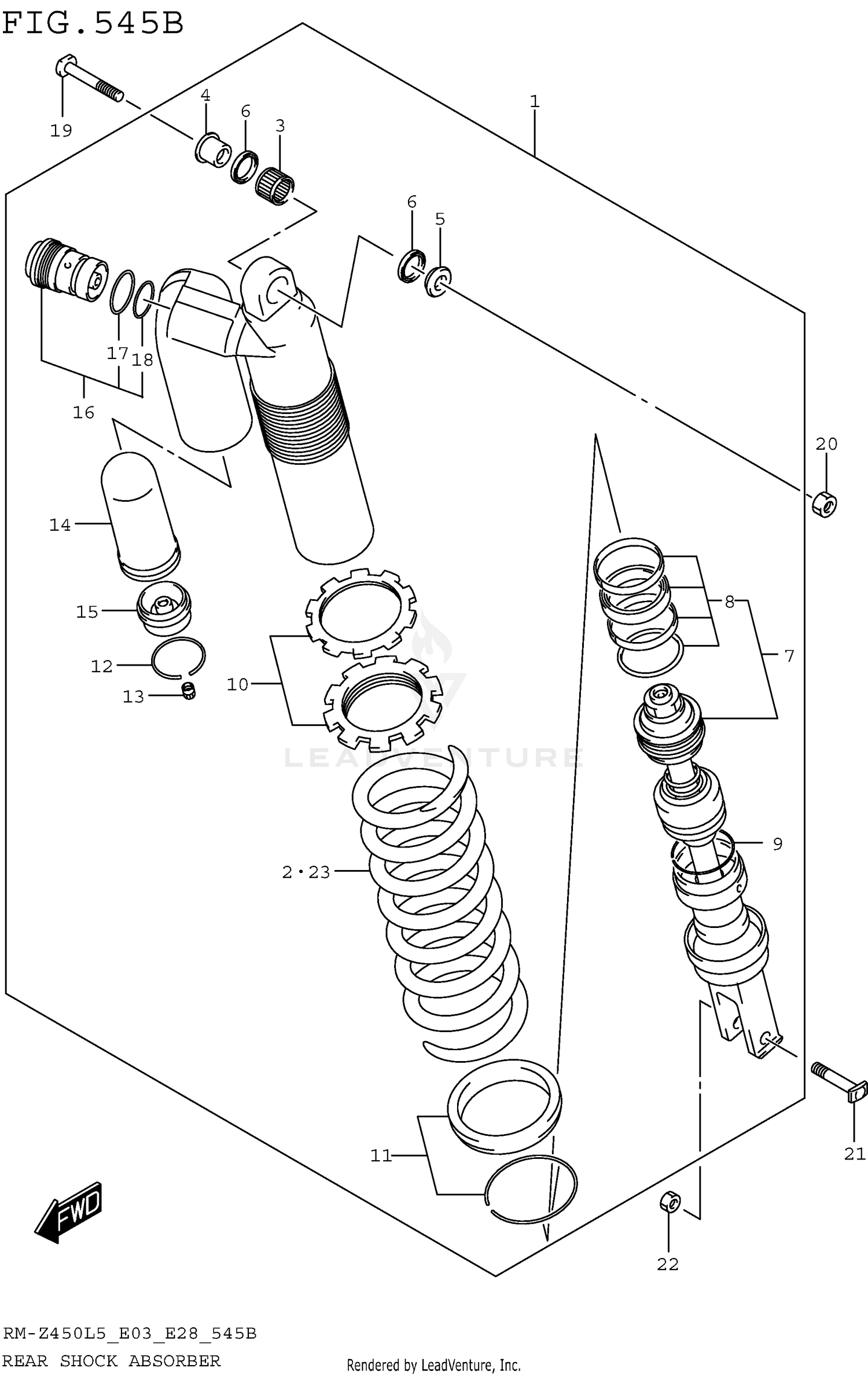 REAR SHOCK ABSORBER (RM-Z450L5 E28)