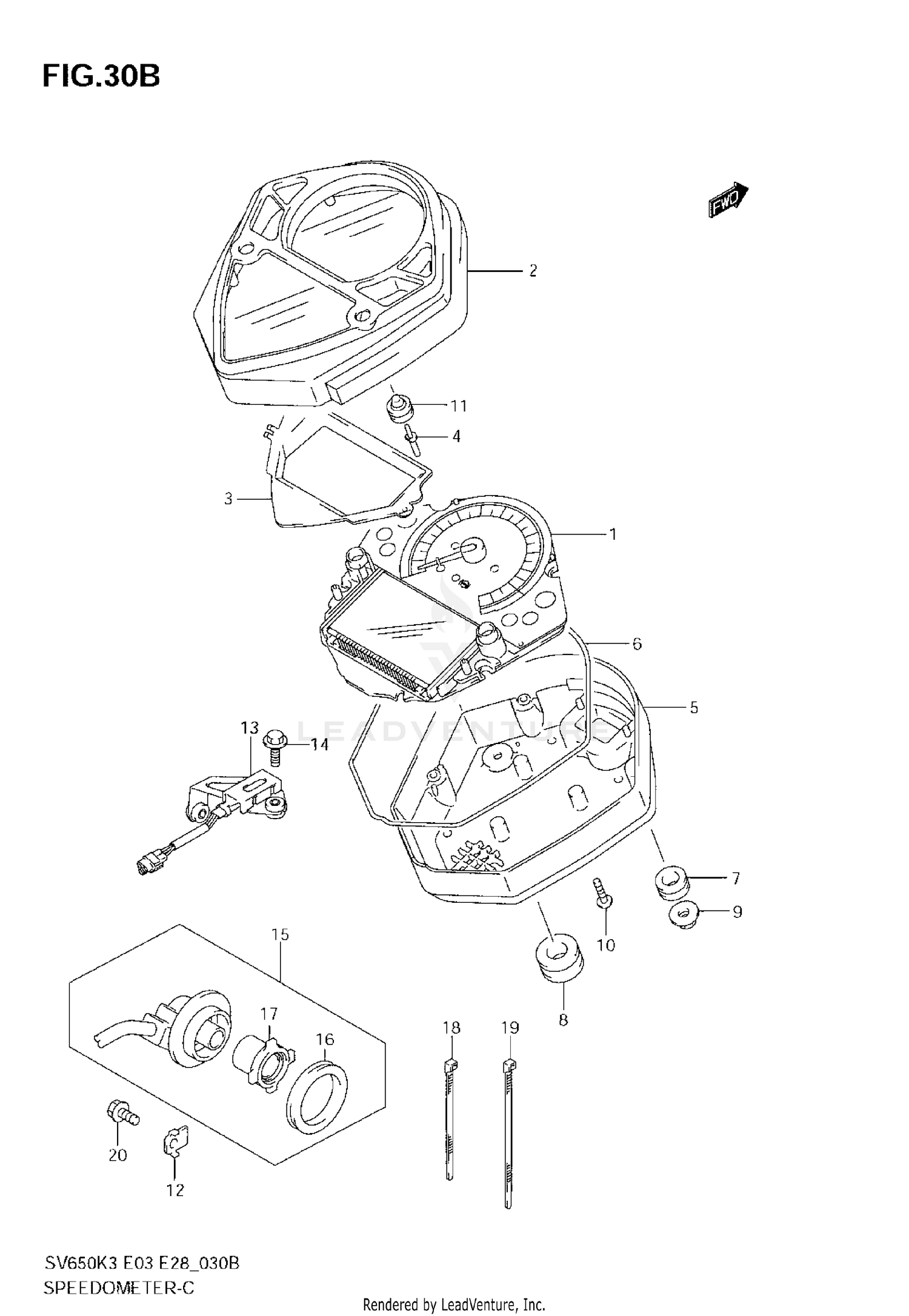SPEEDOMETER (SV650SAK7)