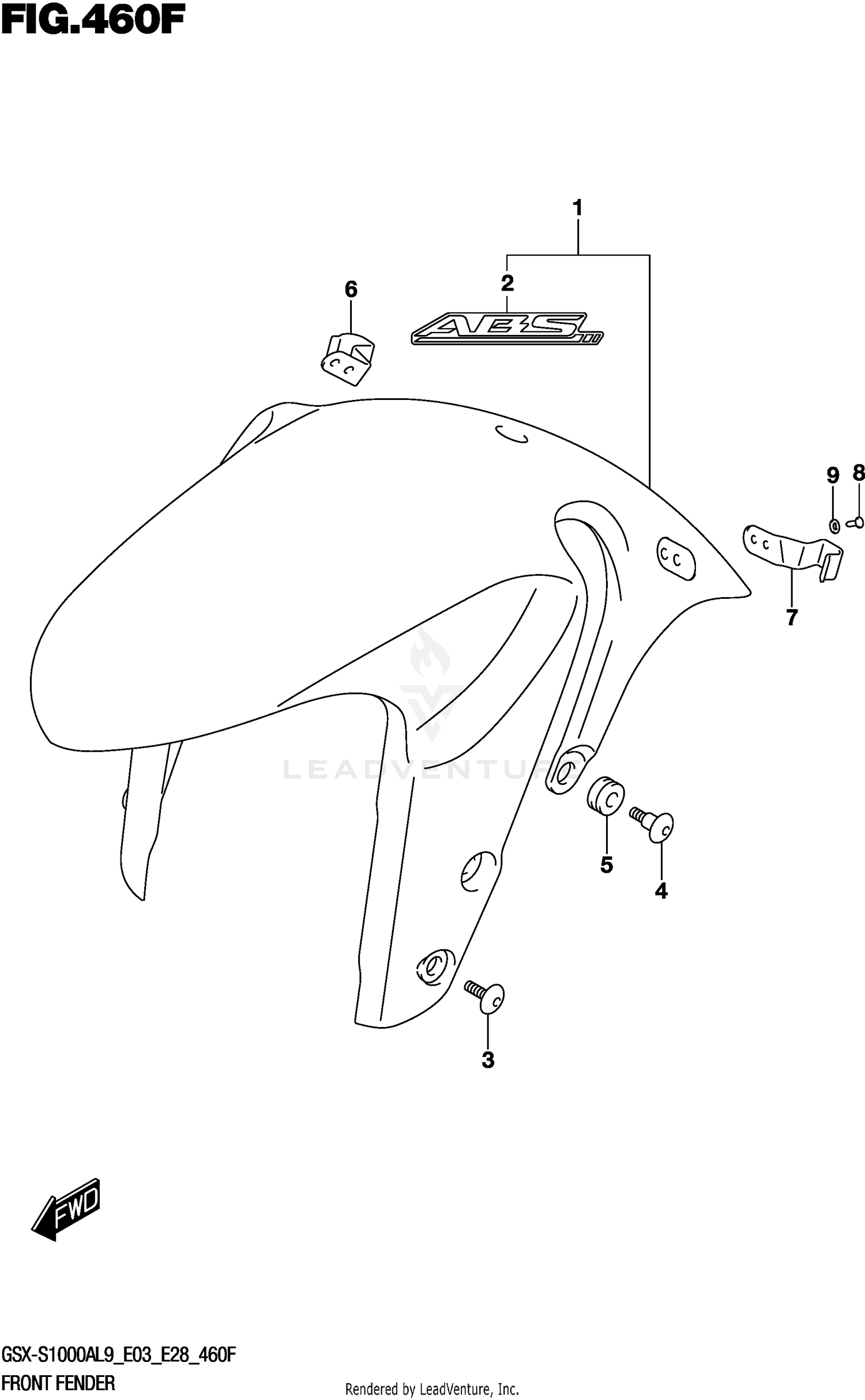 FRONT FENDER (GSX-S1000YAL9 E33)