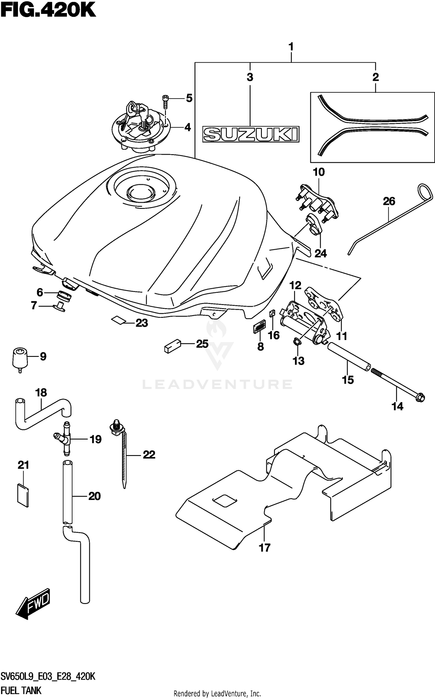 FUEL TANK (SV650XAL9 E33)