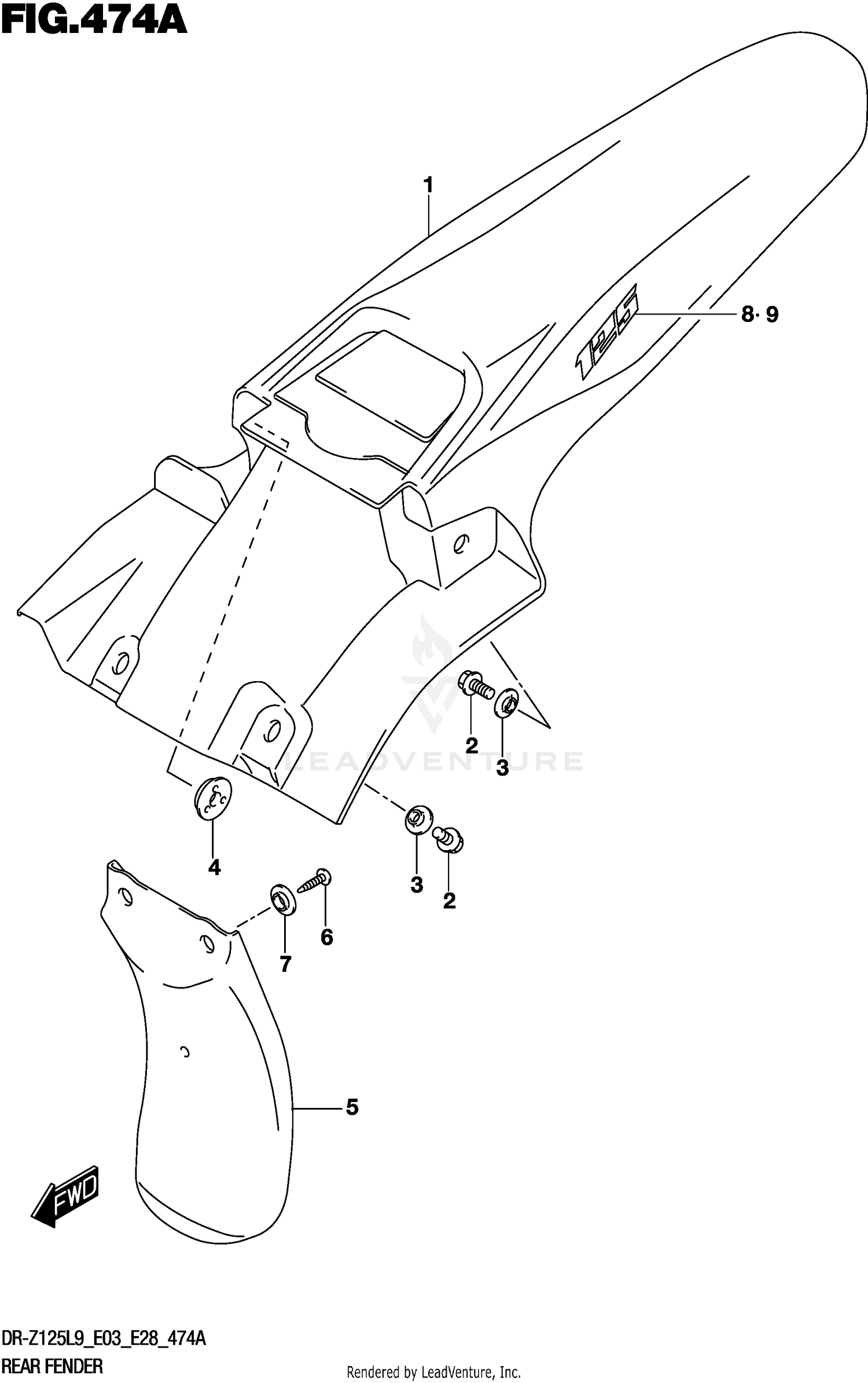 REAR FENDER (DR-Z125L9 E28)