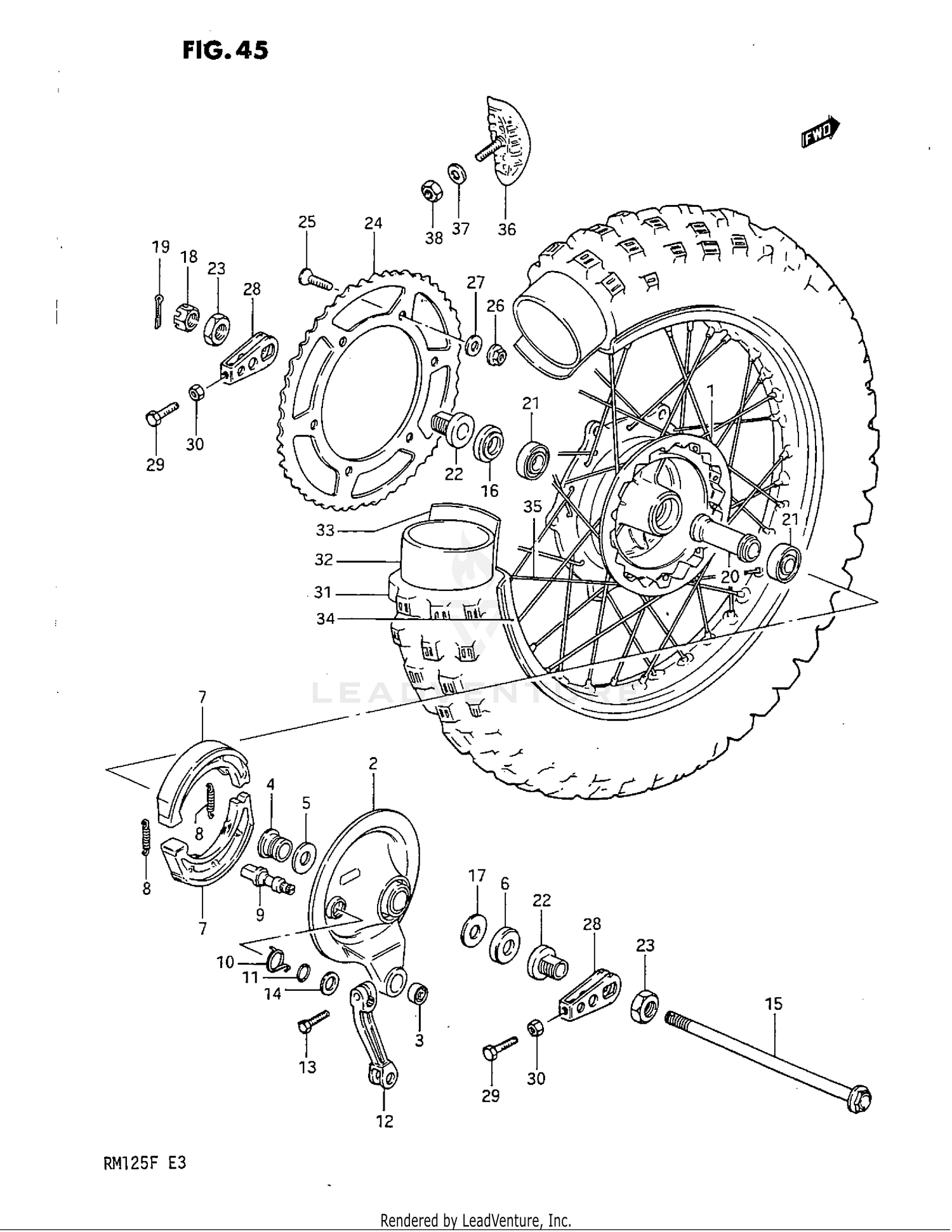 REAR WHEEL (MODEL F)