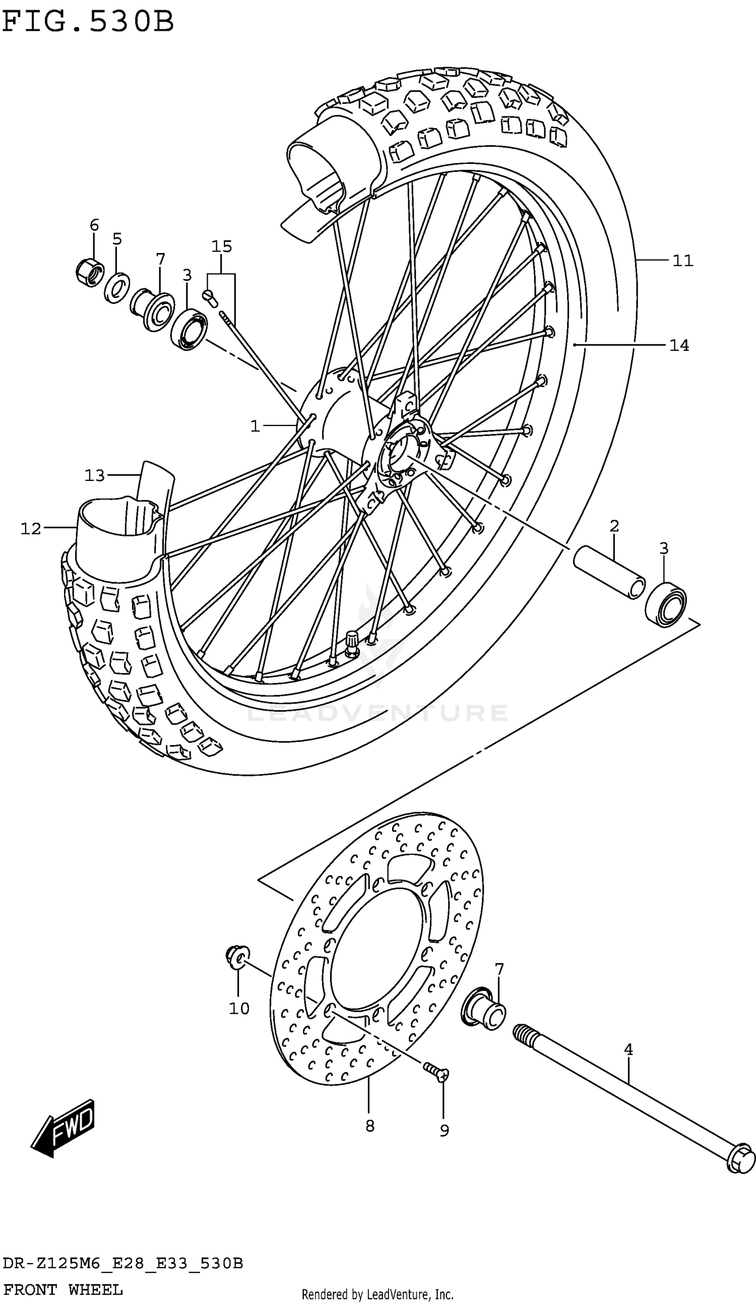 FRONT WHEEL (DR-Z125L)