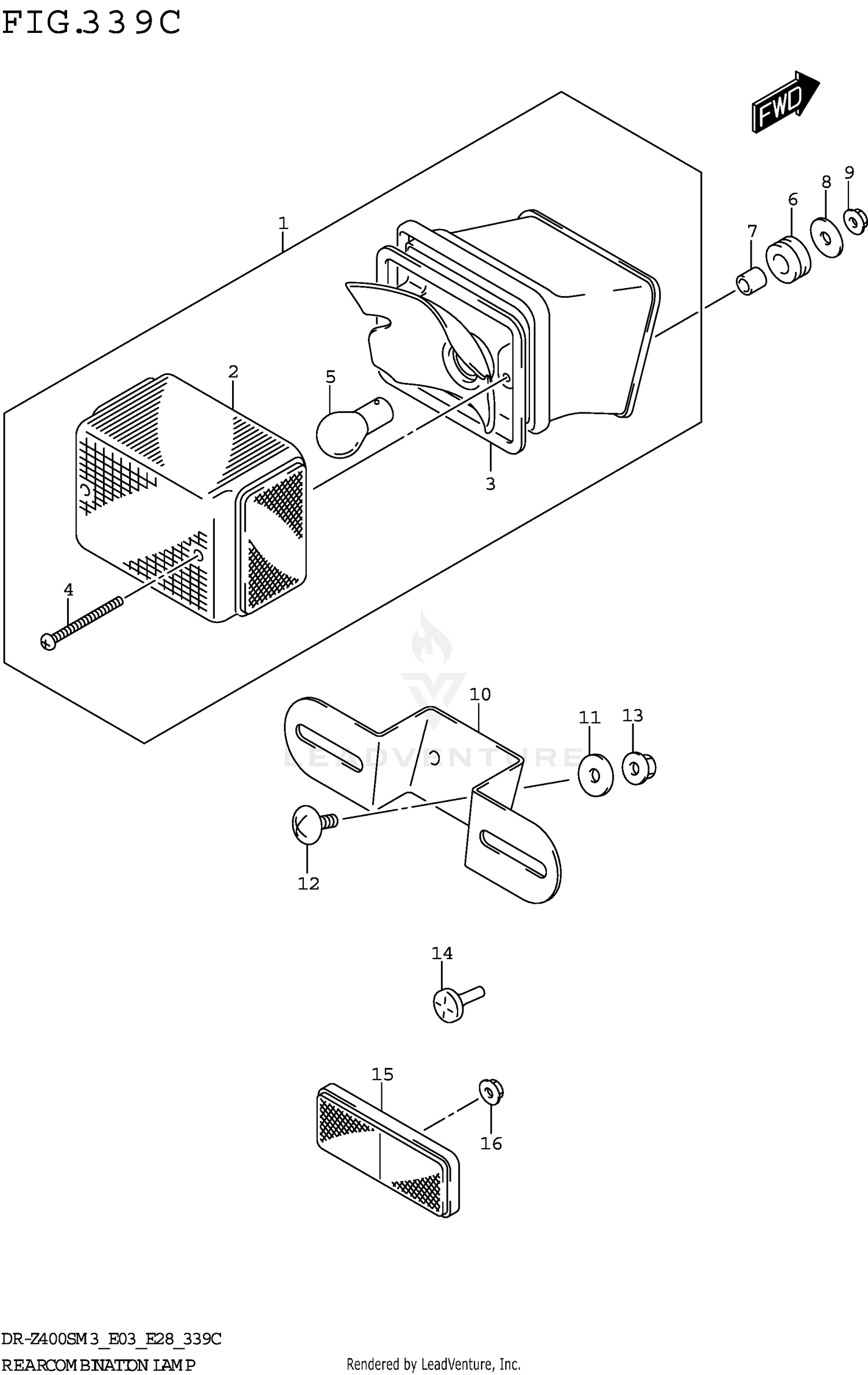 REAR COMBINATION LAMP (DR-Z400SM3 E33)