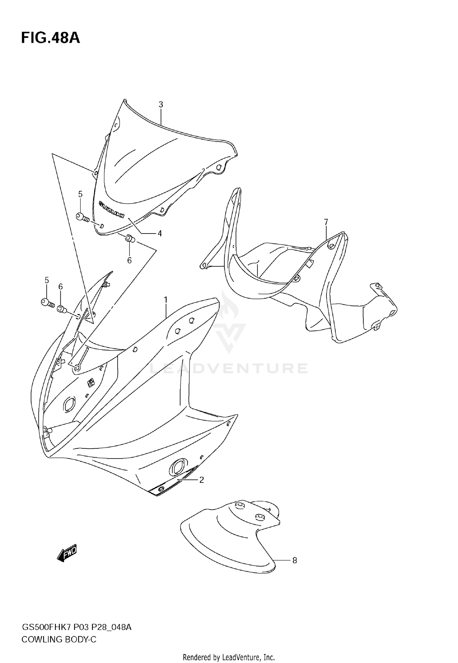 COWLING BODY (GS500FK8)