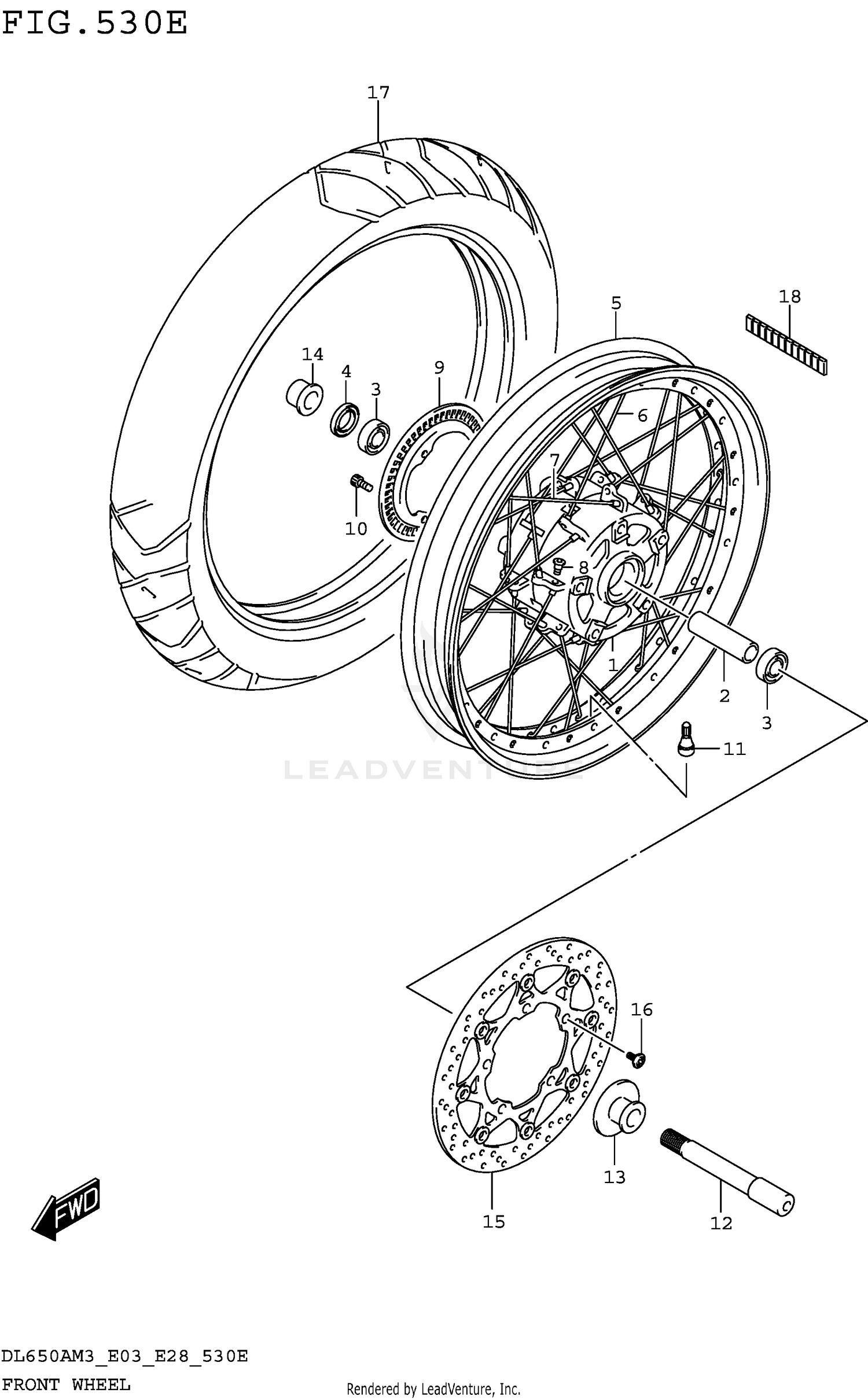 FRONT WHEEL (DL650XAM3E28)