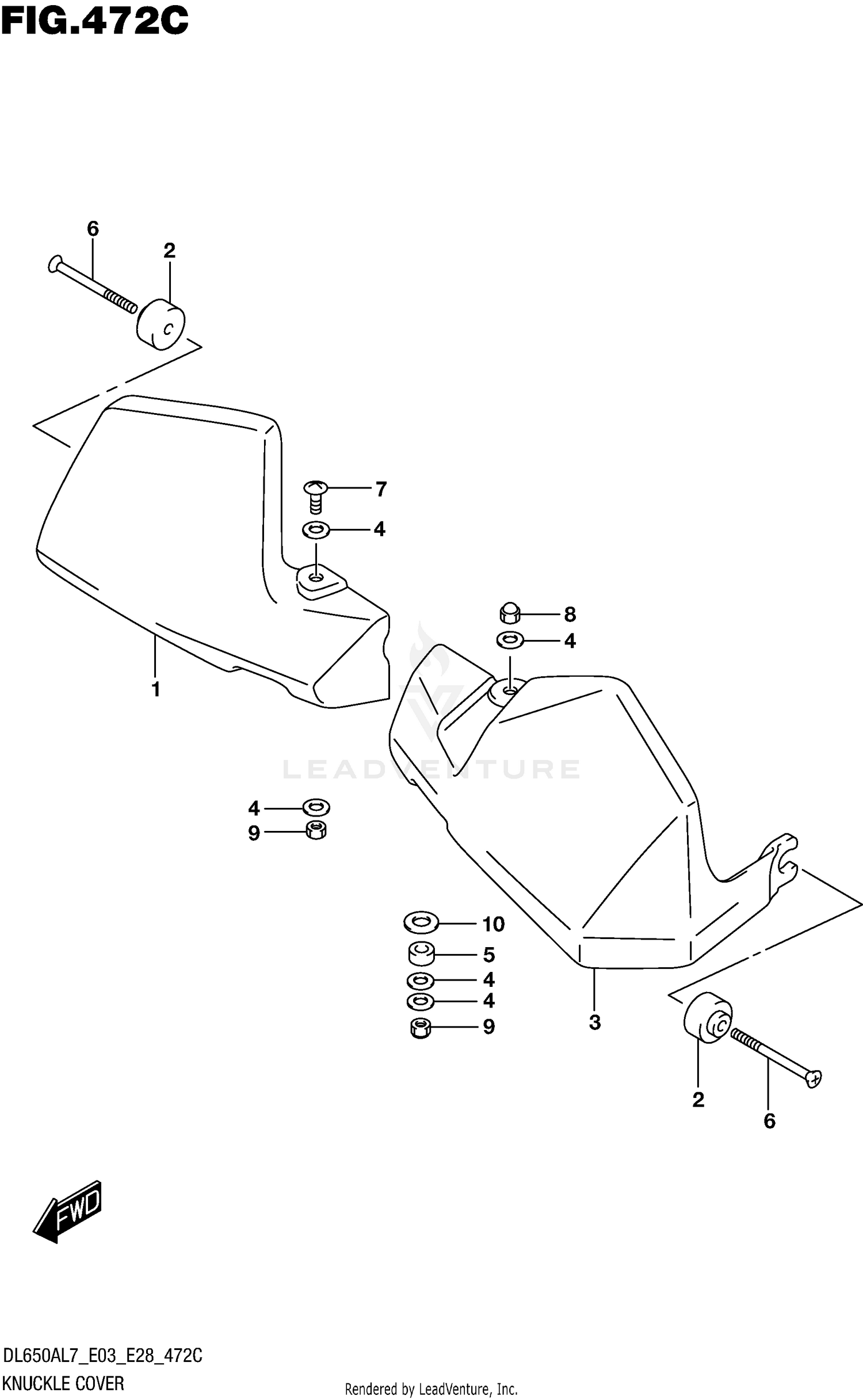 KNUCKLE COVER (DL650XAL7 E33)