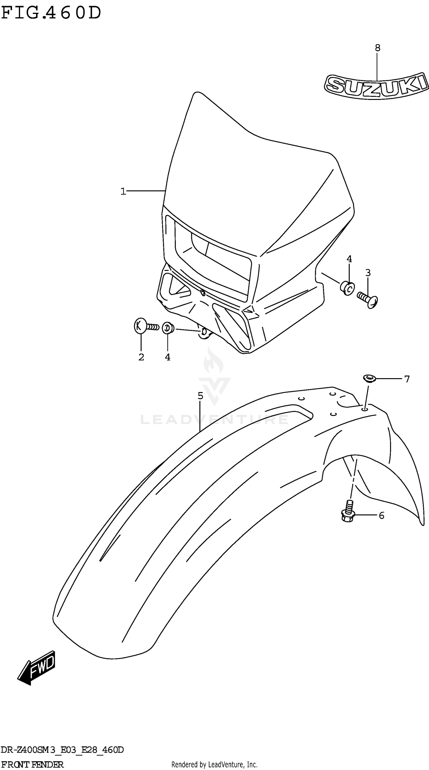 FRONT FENDER (DR-Z400SMM3 E03)