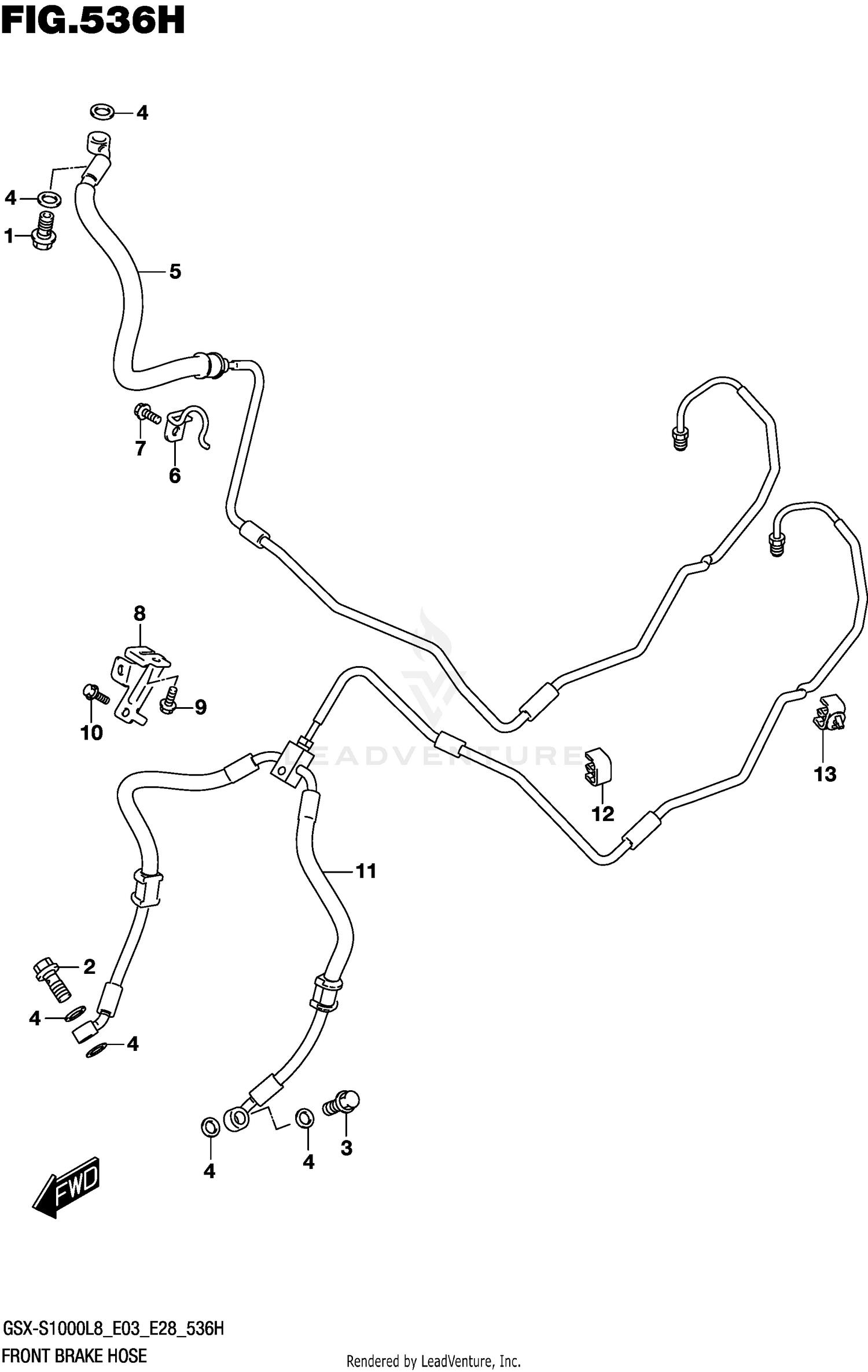FRONT BRAKE HOSE (GSX-S1000AZL8 E33)