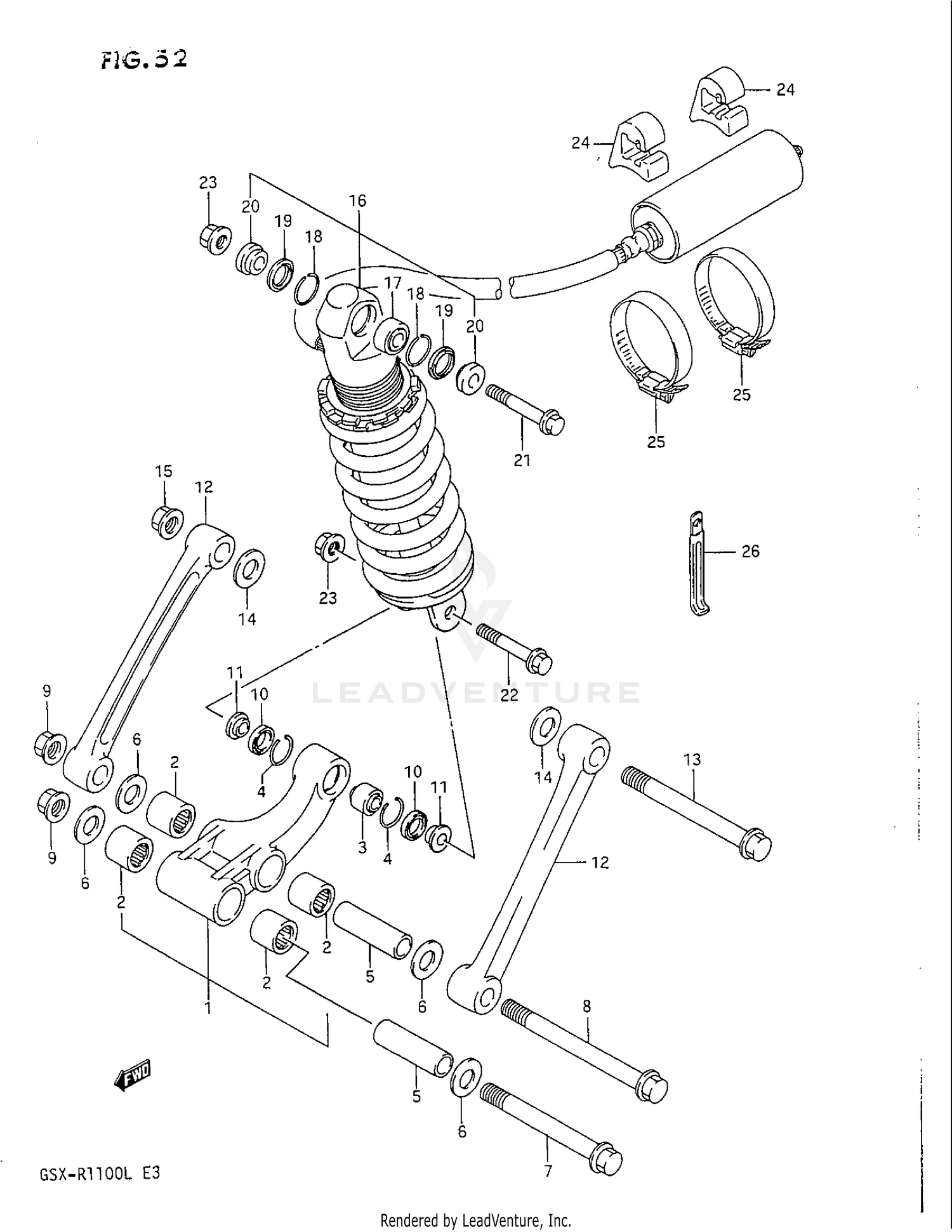 REAR CUSHION LEVER (MODEL K)
