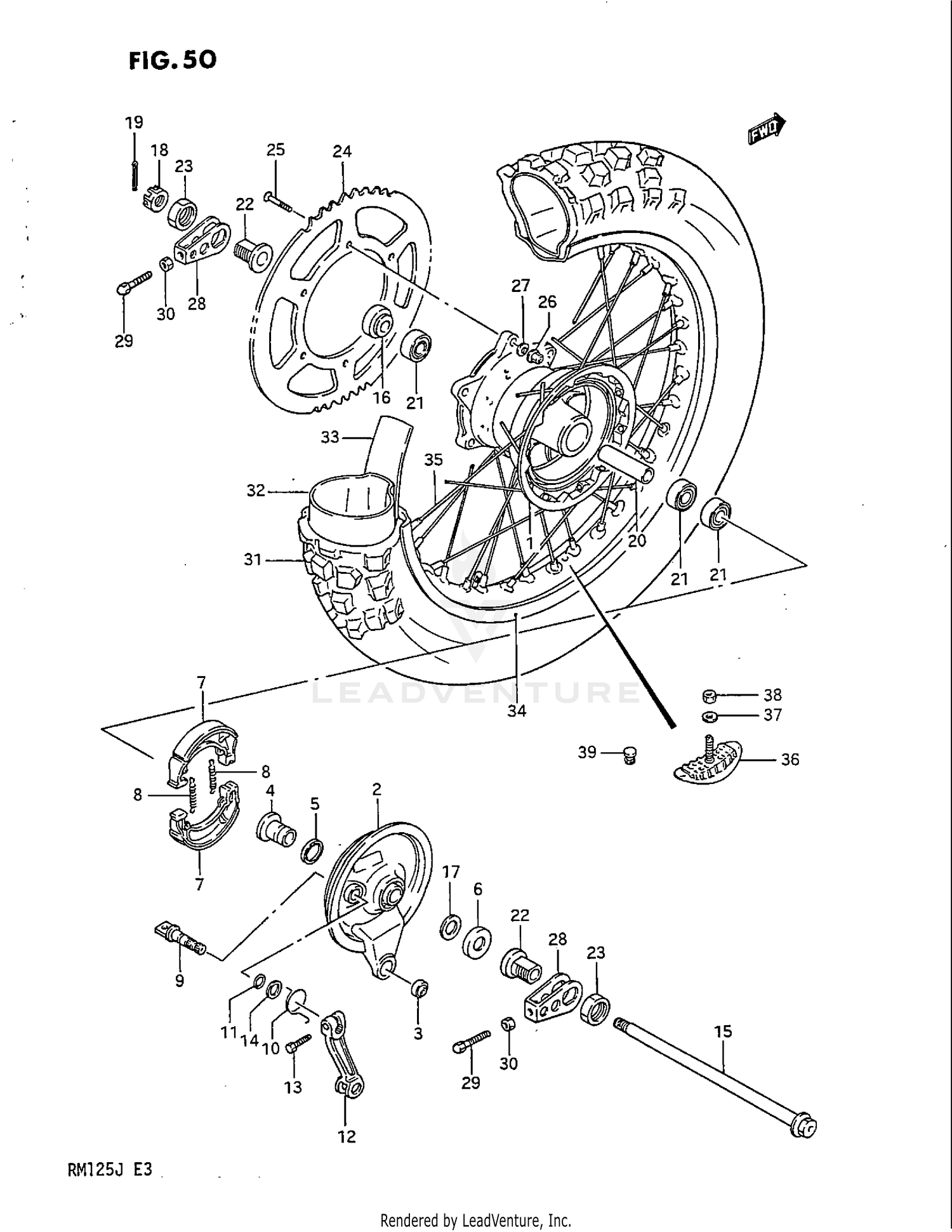 REAR WHEEL (MODEL H)