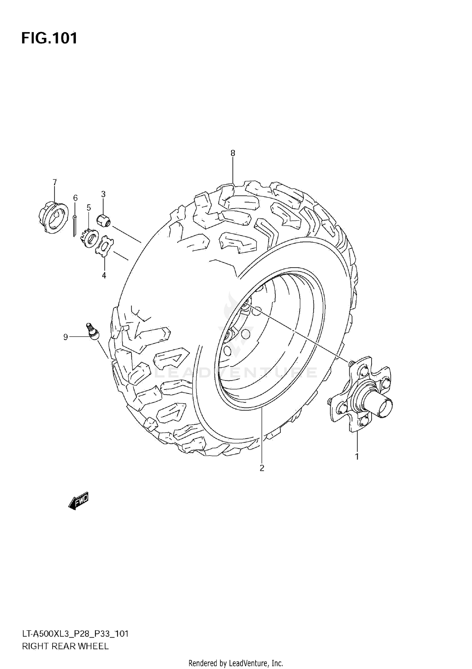 RIGHT REAR WHEEL (LT-A500XZL3 E33)