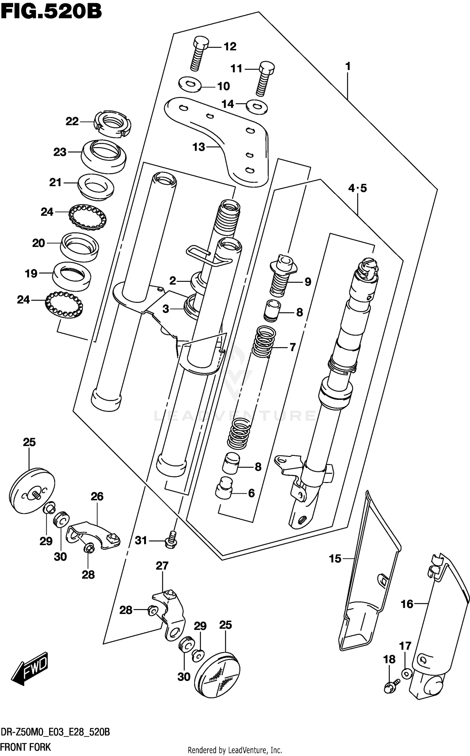 FRONT FORK (DR-Z50M0 E28)