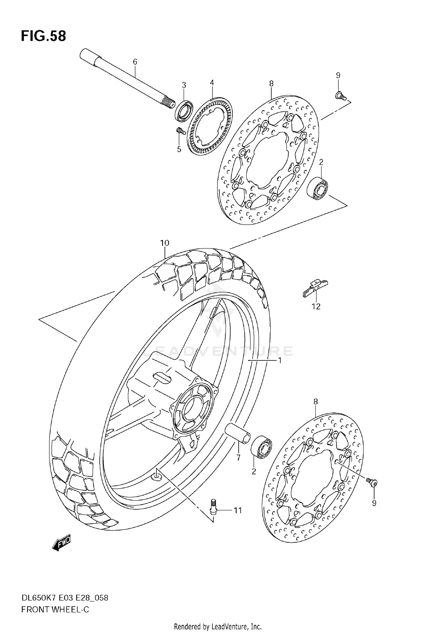 FRONT WHEEL (DL650AK7/AK8/AK9)