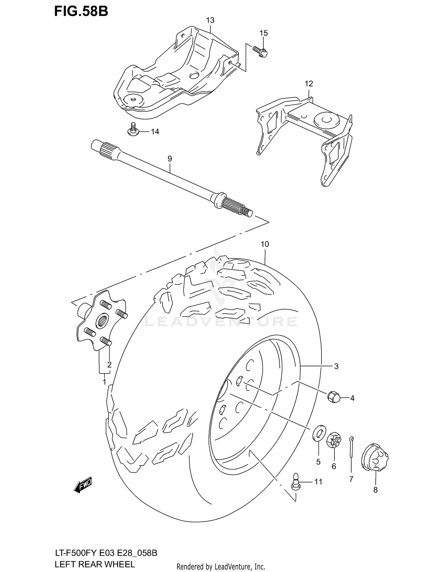 LEFT REAR WHEEL (MODEL K1/K2)