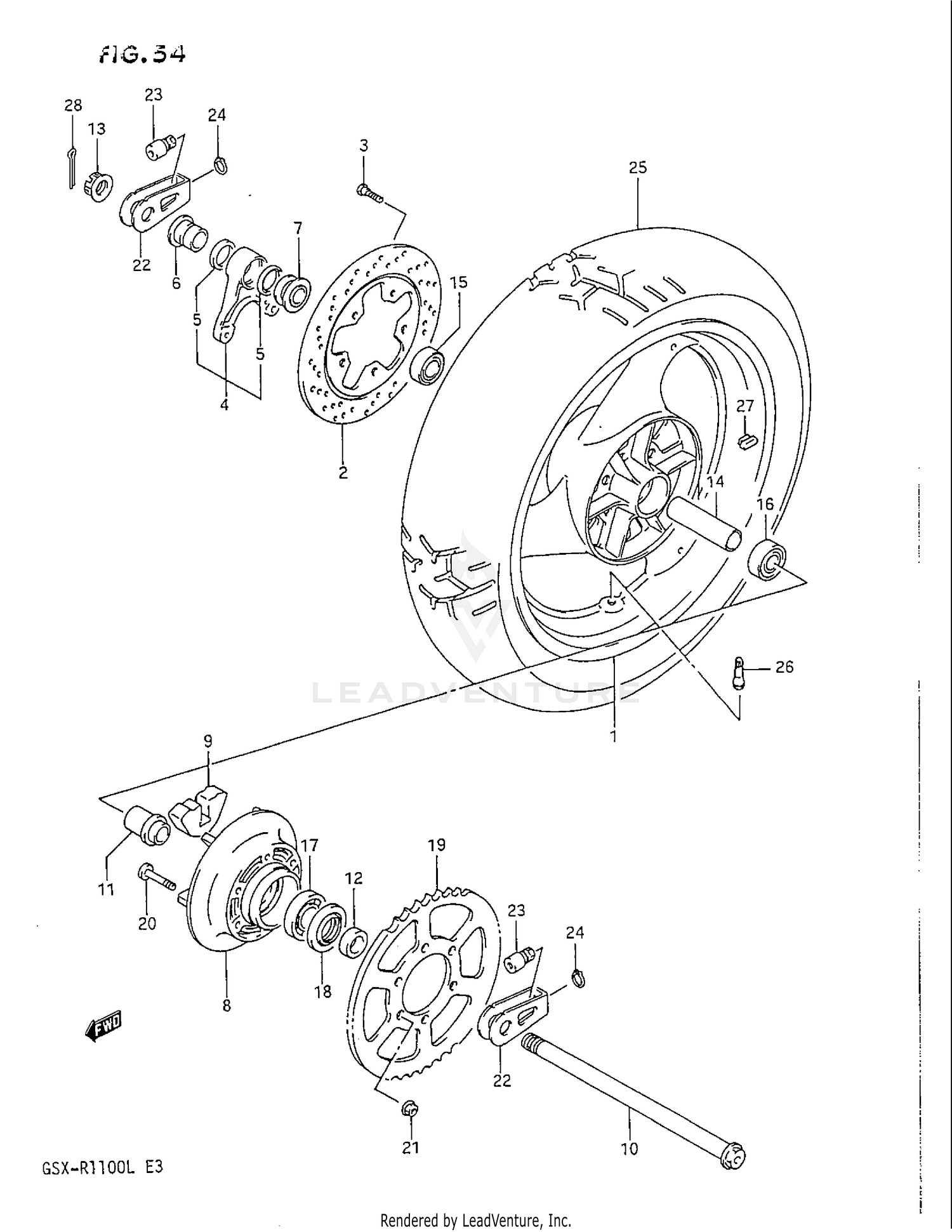 REAR WHEEL (MODEL K)