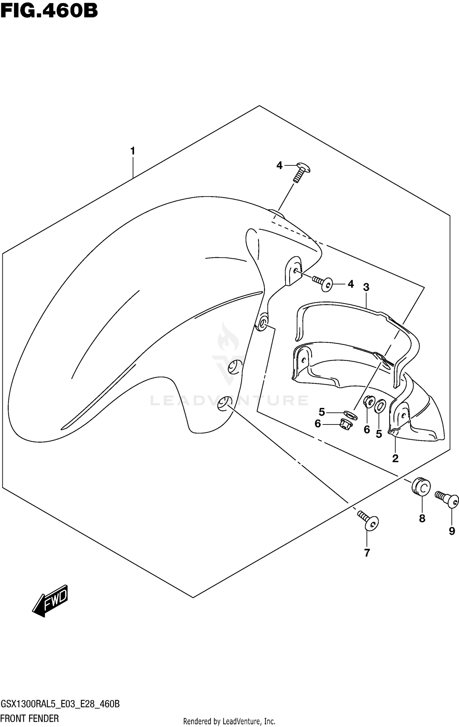 FRONT FENDER (GSX1300RAL5 E28)