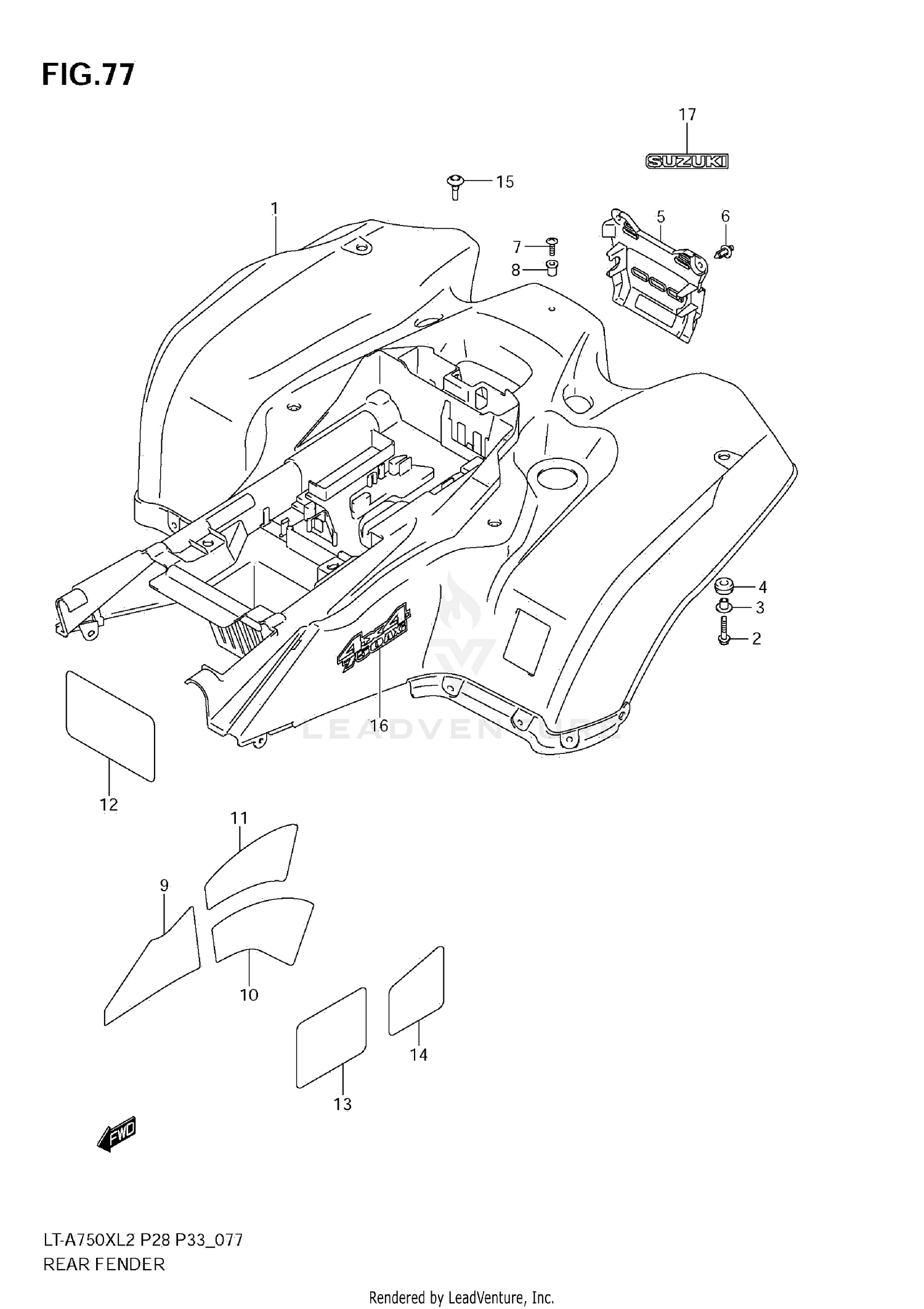 REAR FENDER (LT-A750XZ L2 E33)