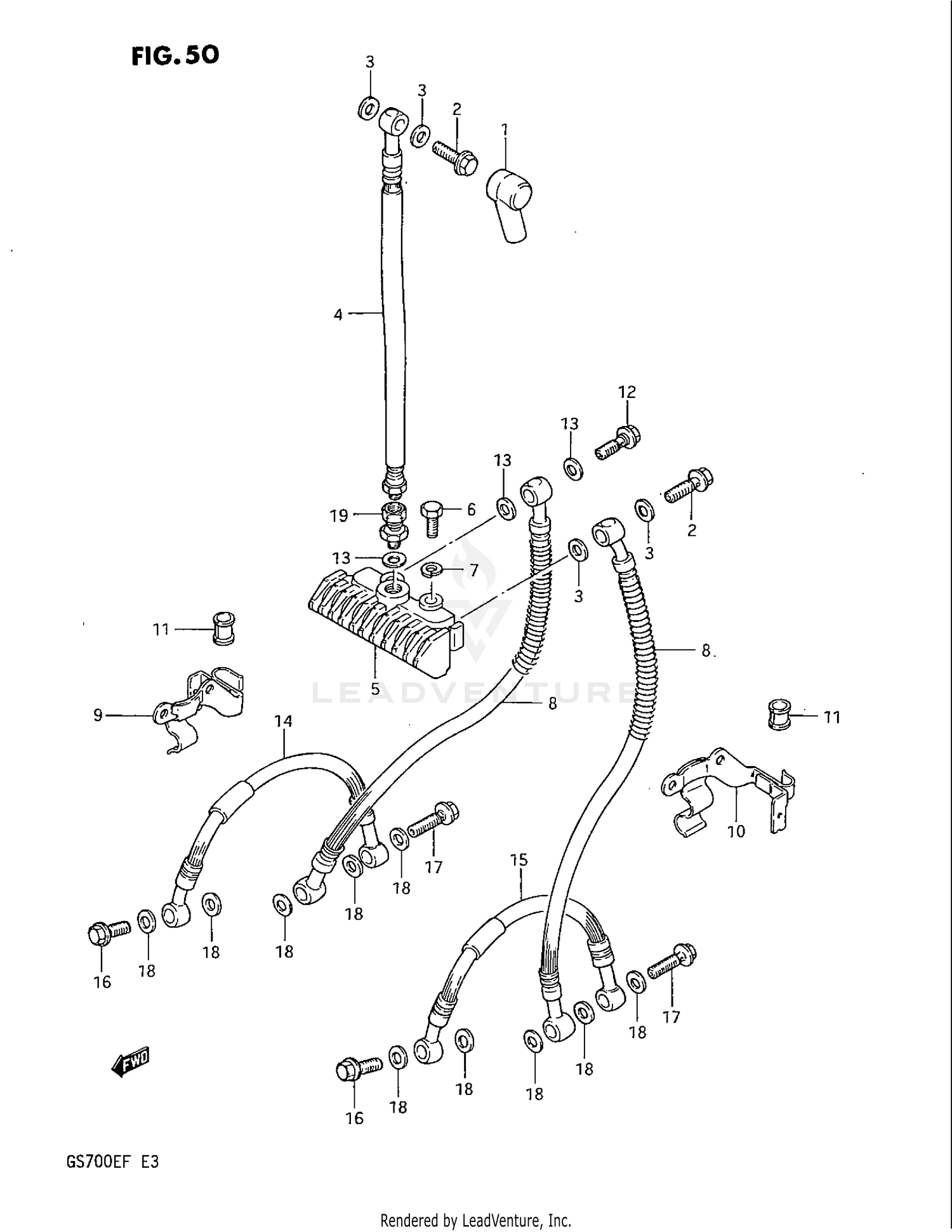 FRONT BRAKE HOSE (GS700EF)