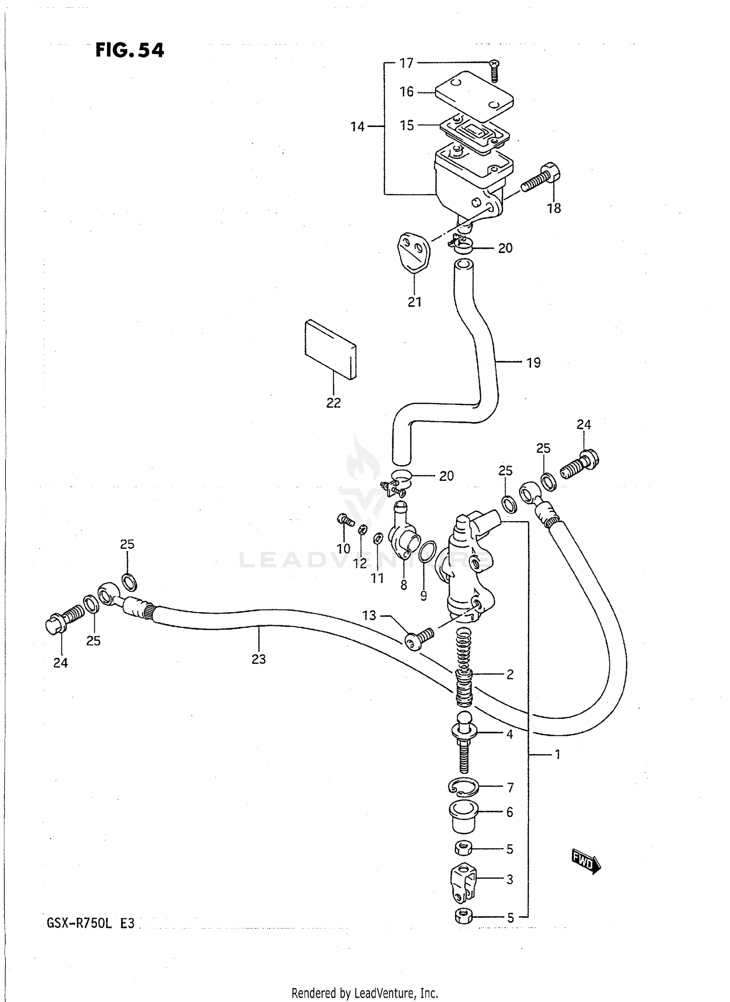REAR MASTER CYLINDER (MODEL J/K)