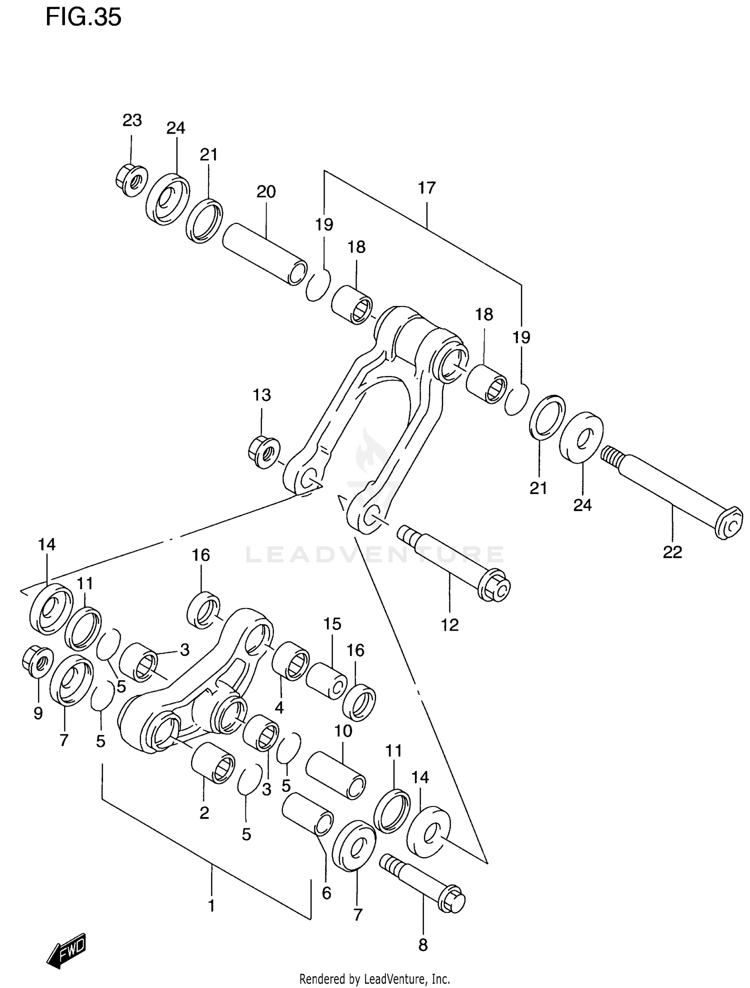 REAR CUSHION LEVER (MODEL T/V)