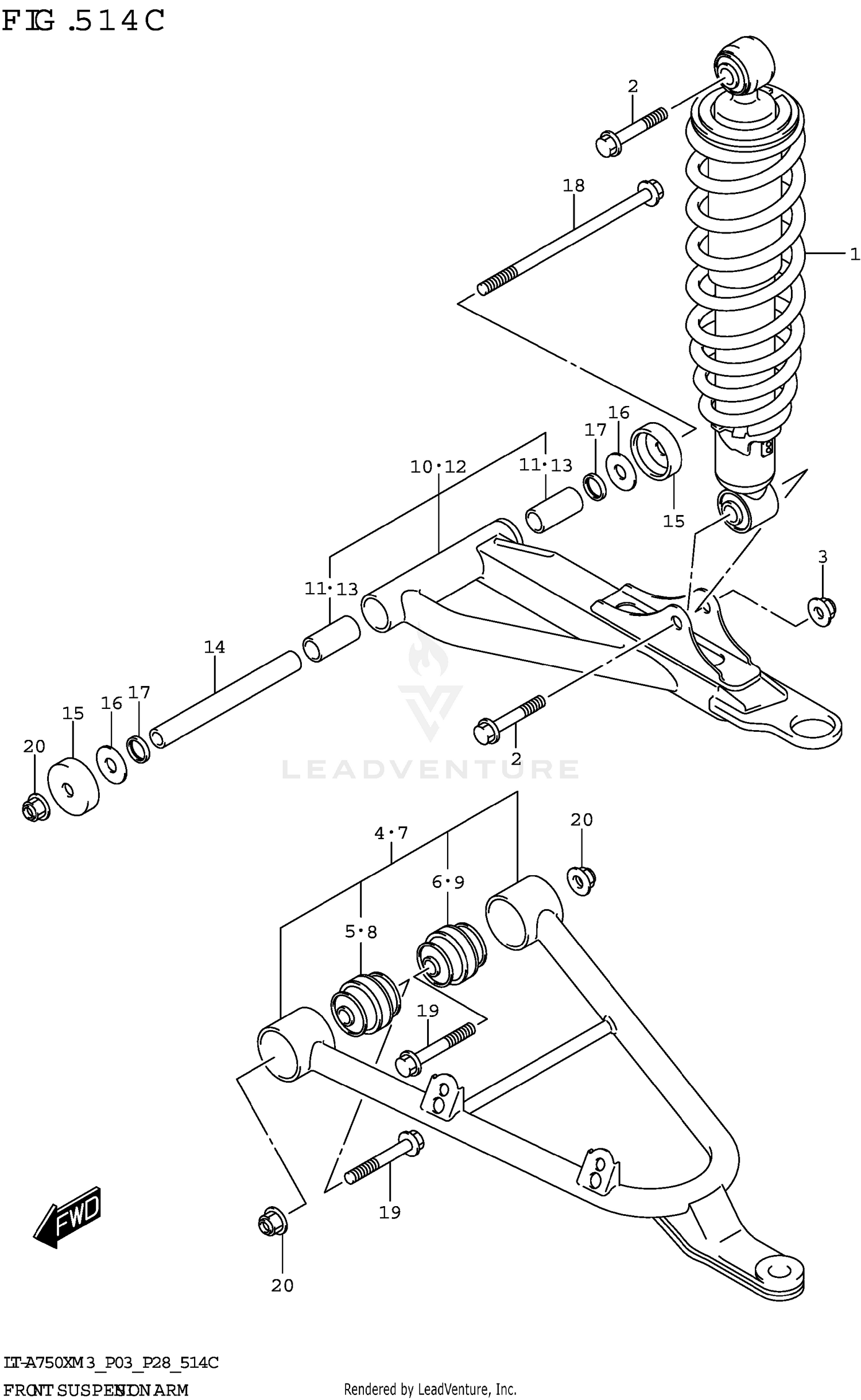 FRONT SUSPENSION ARM (LT-A750XPZ)