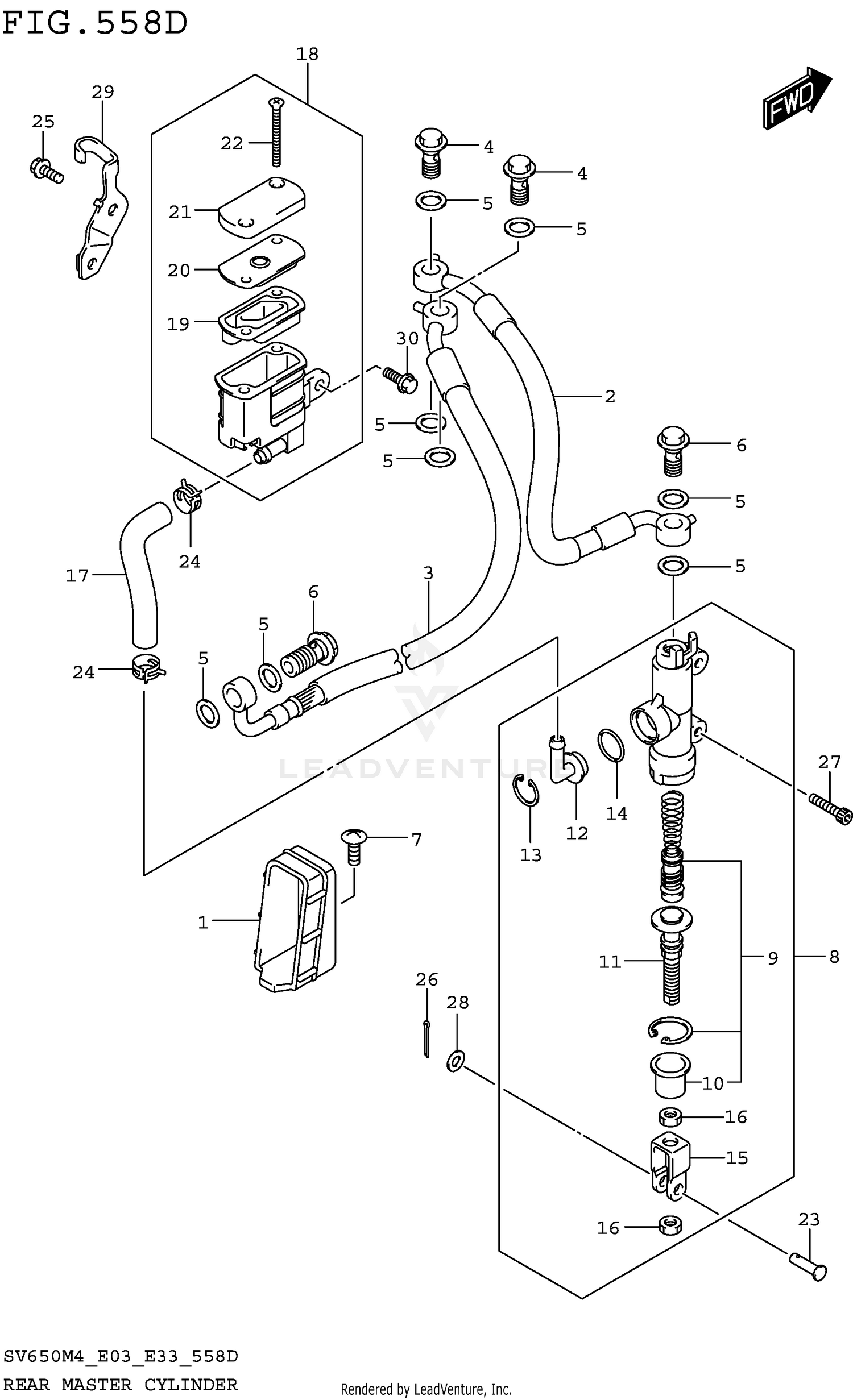 REAR MASTER CYLINDER (SV650AM4 E33)