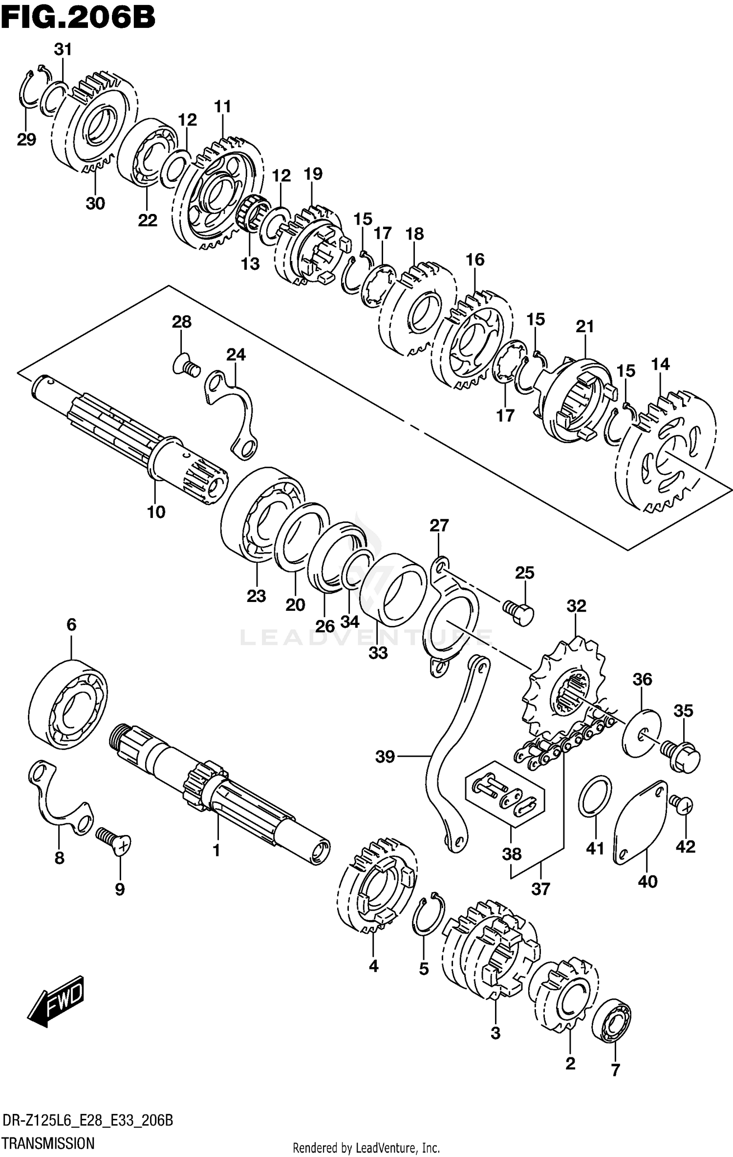 TRANSMISSION (DR-Z125LL6 E28)