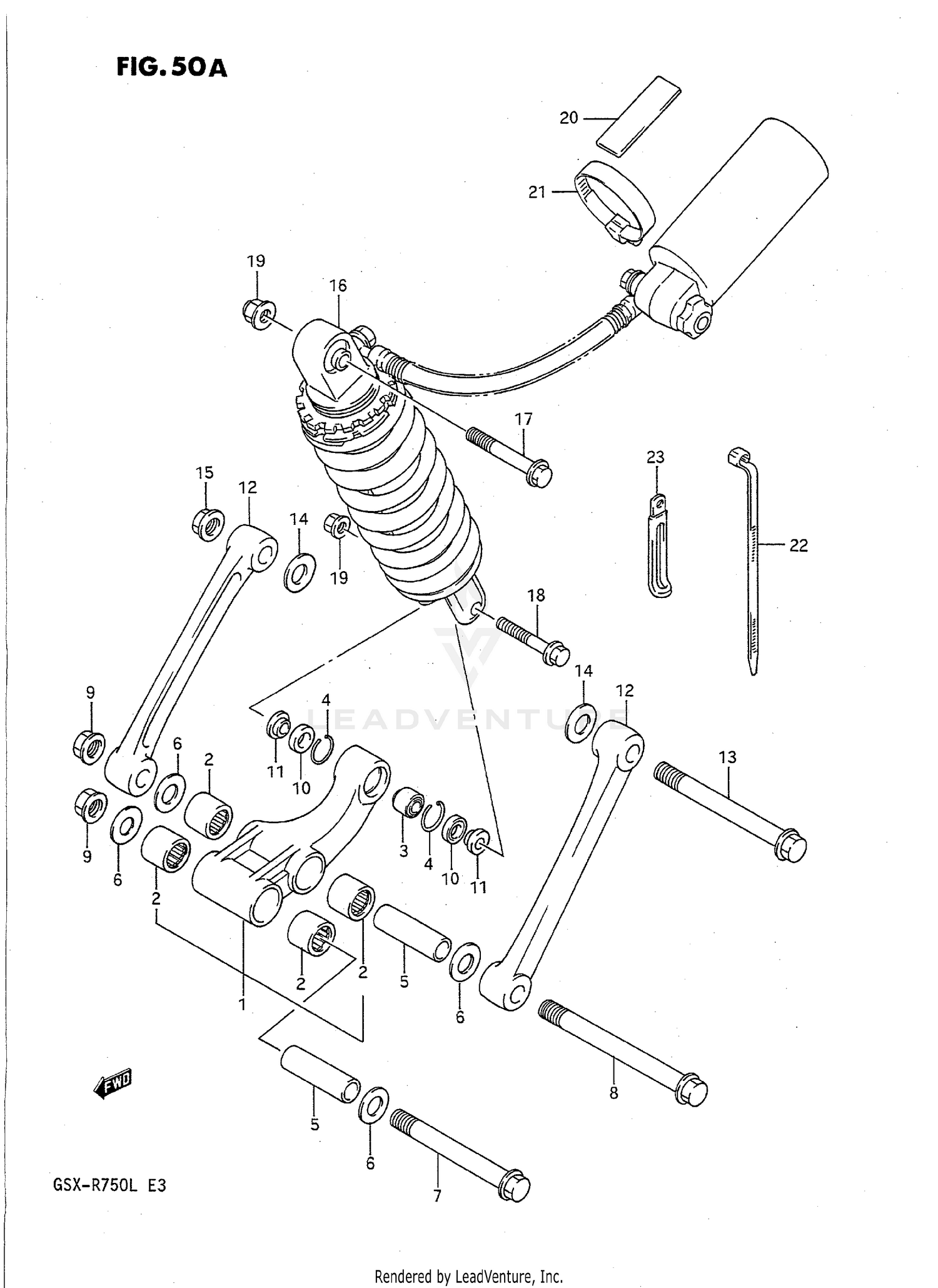 REAR CUSHION LEVER (MODEL L)