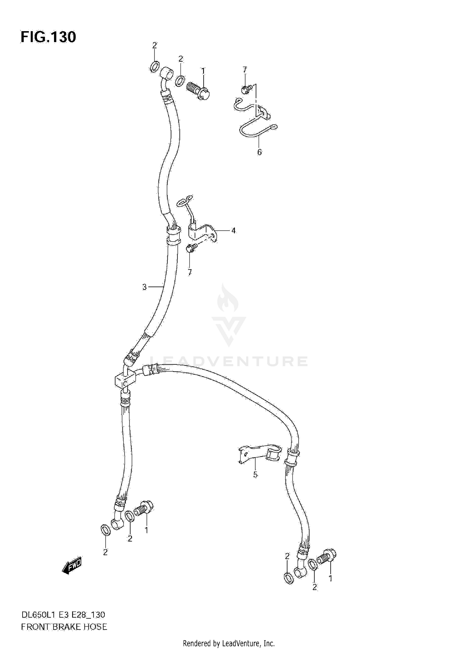 FRONT BRAKE HOSE (DL650 L1 E33)