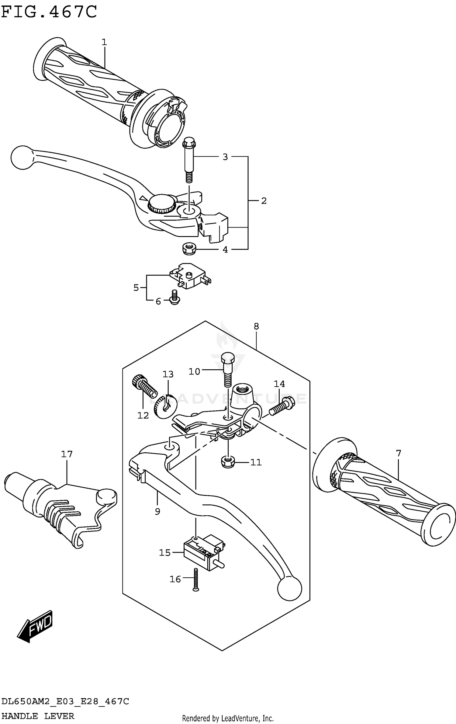 HANDLE LEVER (DL650AM2 E33)