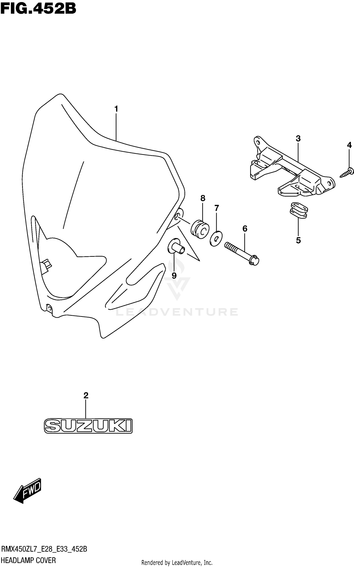 HEADLAMP COVER (RMX450ZL7 E33)