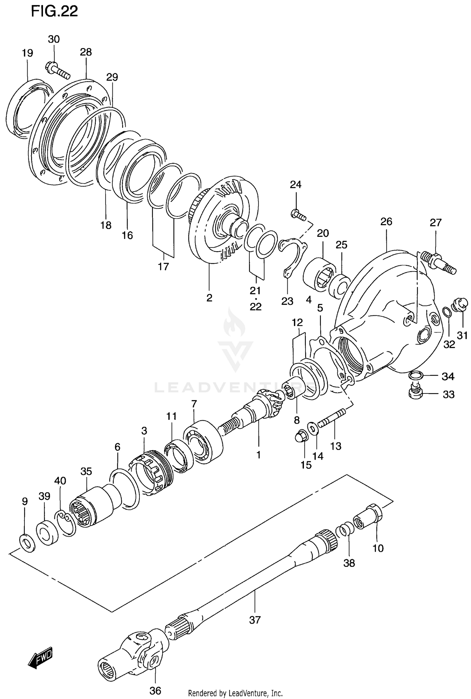 PROPELLER SHAFT - FINAL DRIVE GEAR