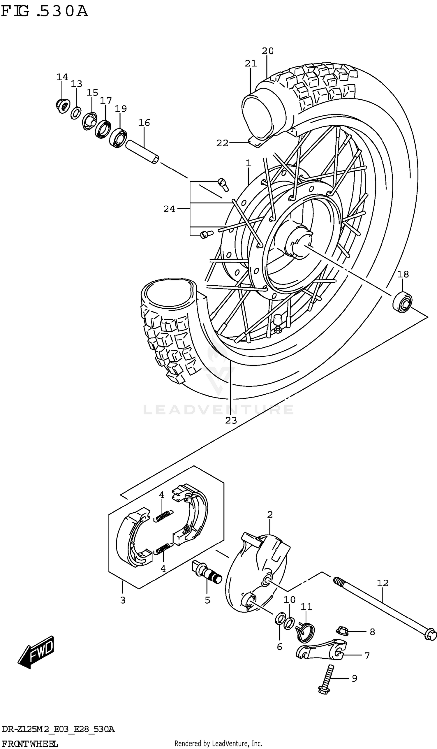 FRONT WHEEL (DR-Z125:E28)