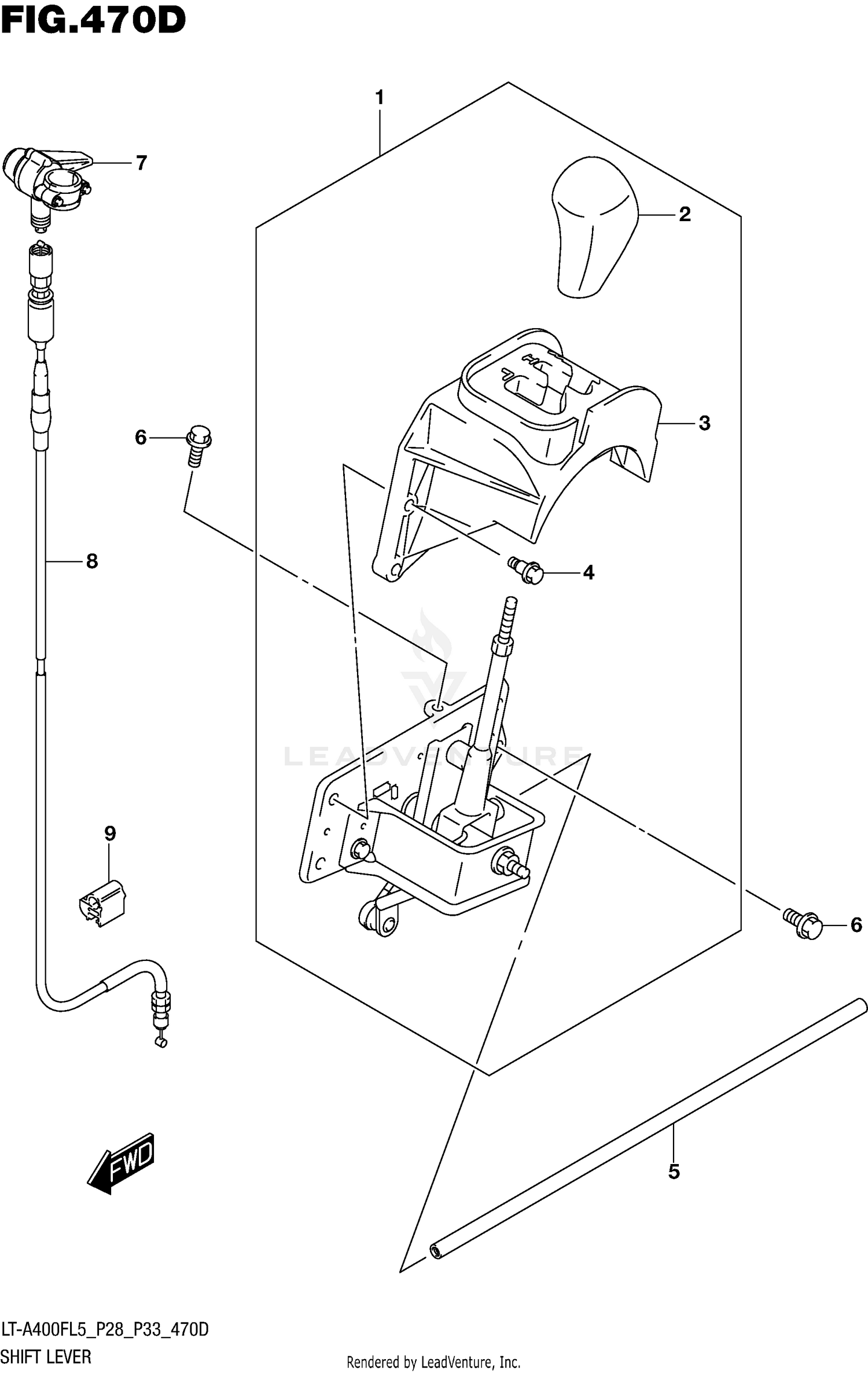 SHIFT LEVER (LT-A400FZL5 P33)
