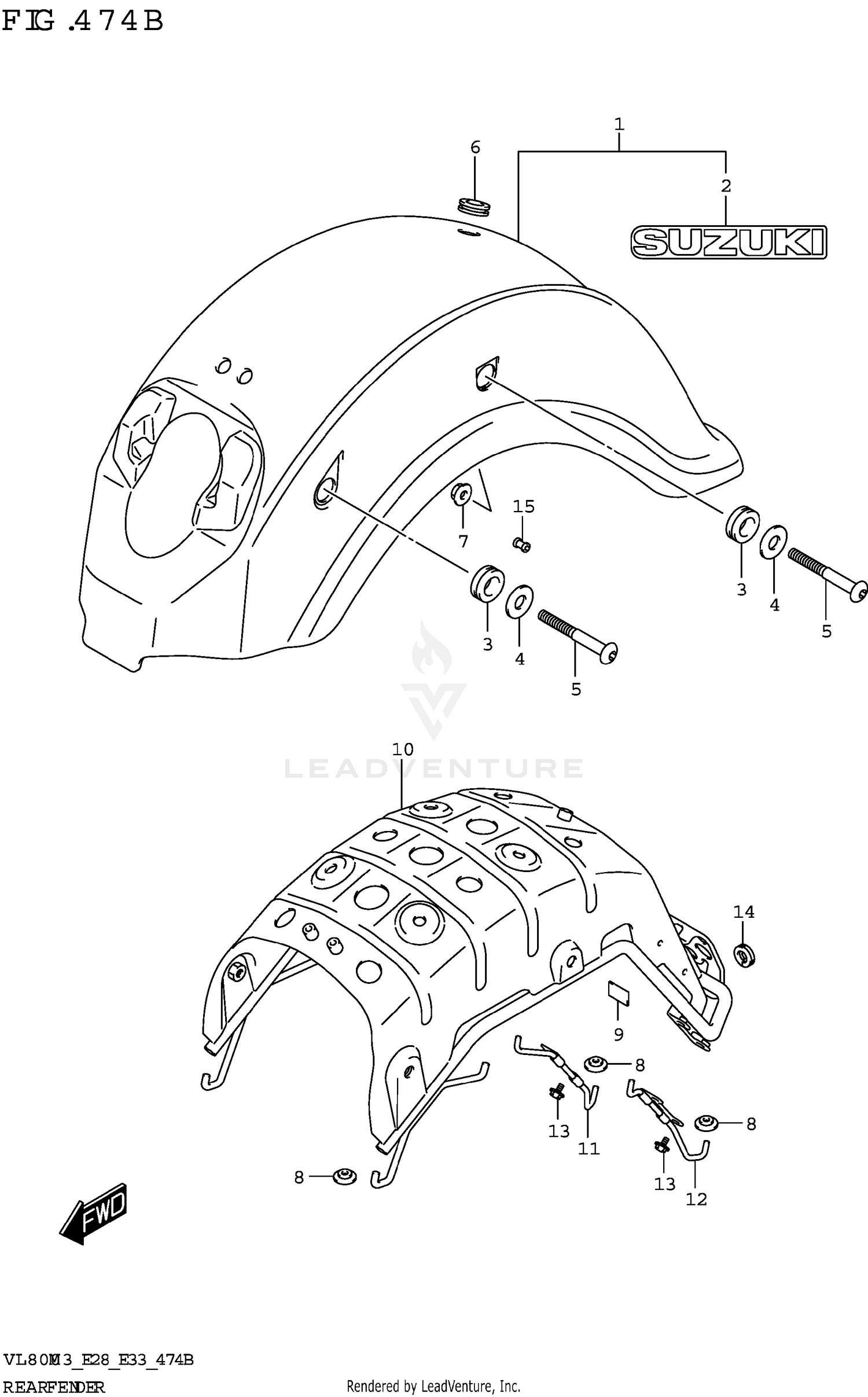 REAR FENDER (VL800T)