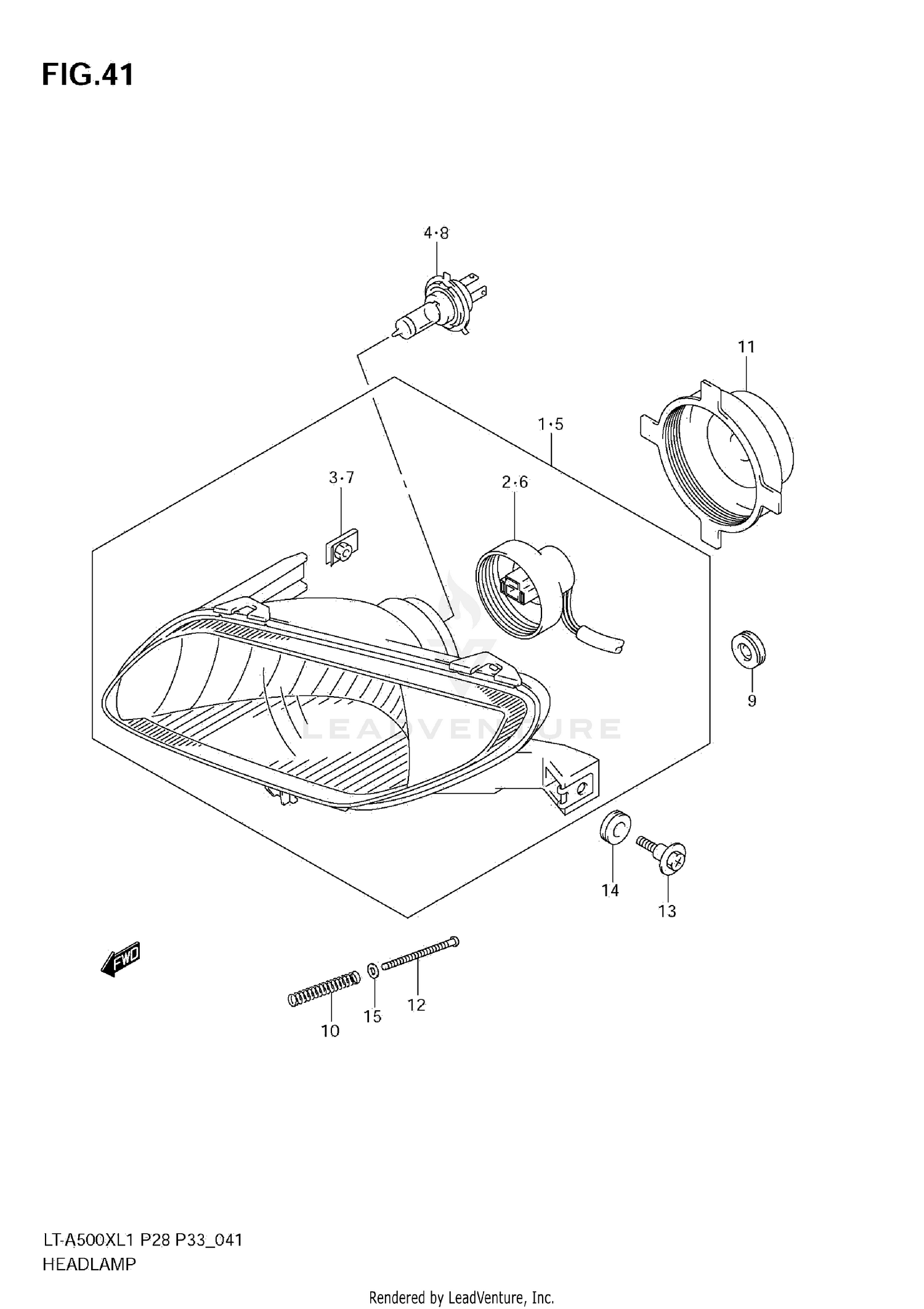HEADLAMP (LT-A500XZ L1 E33)