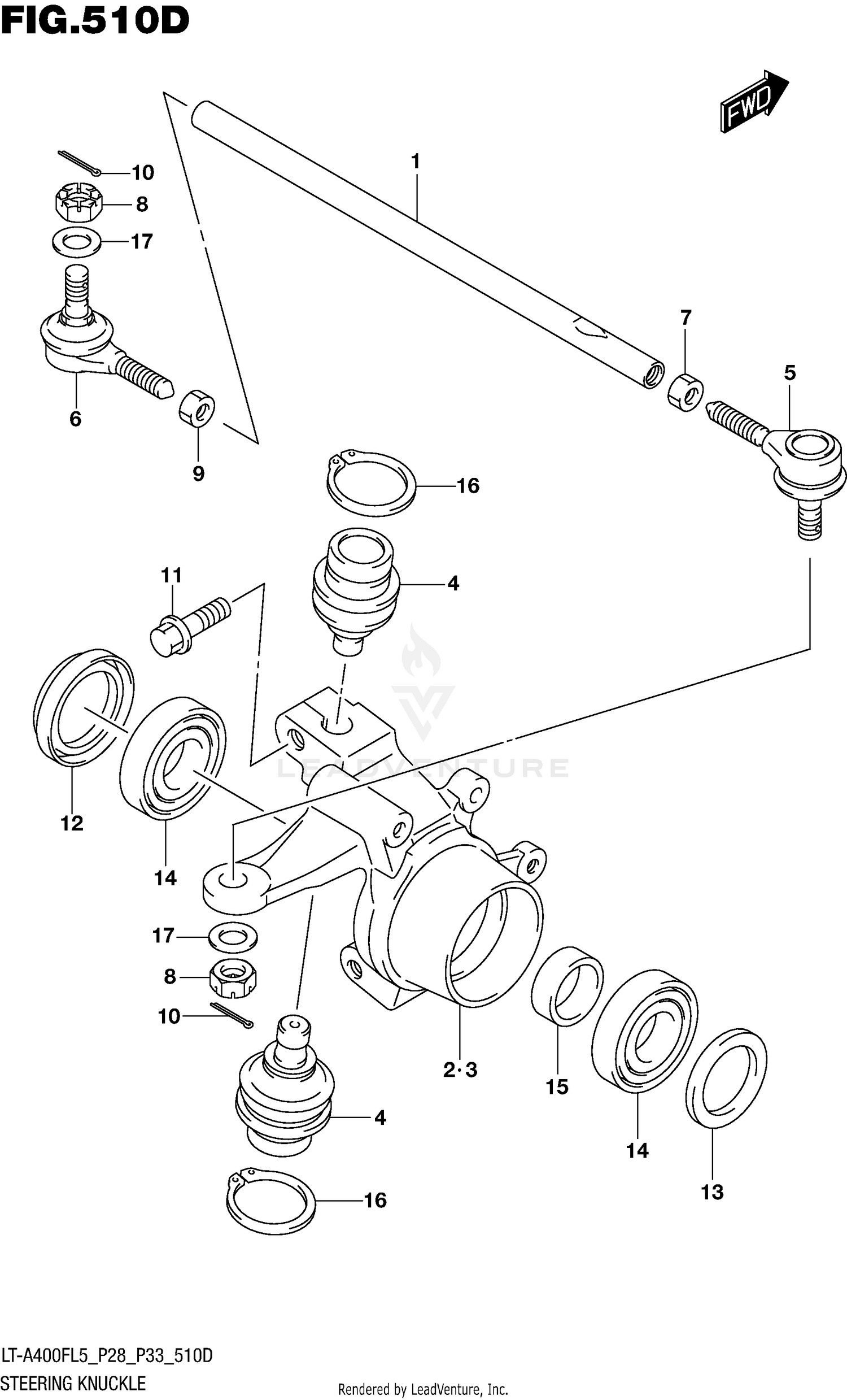 STEERING KNUCKLE (LT-A400FZL5 P33)