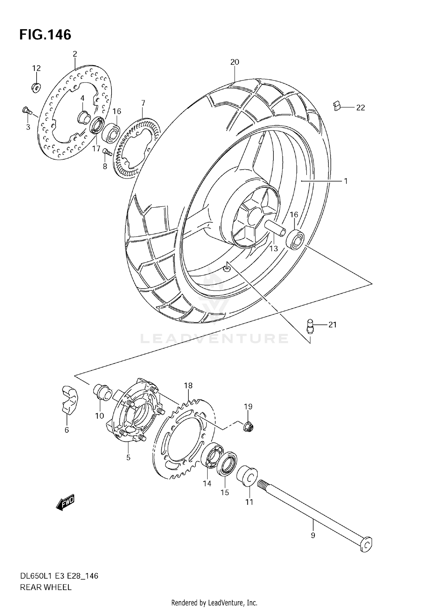 REAR WHEEL (DL650A L1 E28)
