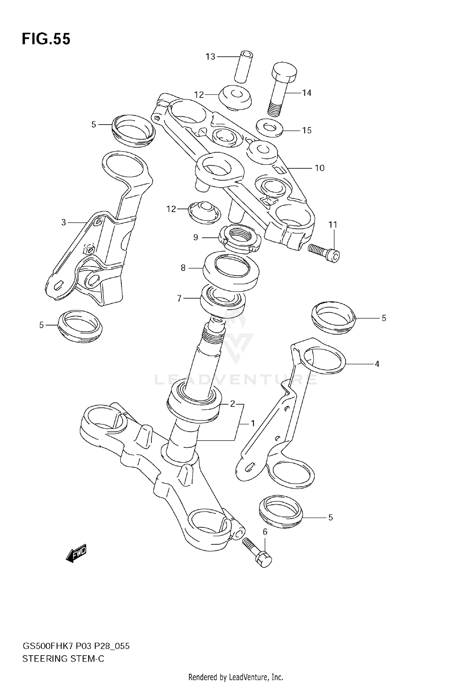 STEERING STEM (GS500H)