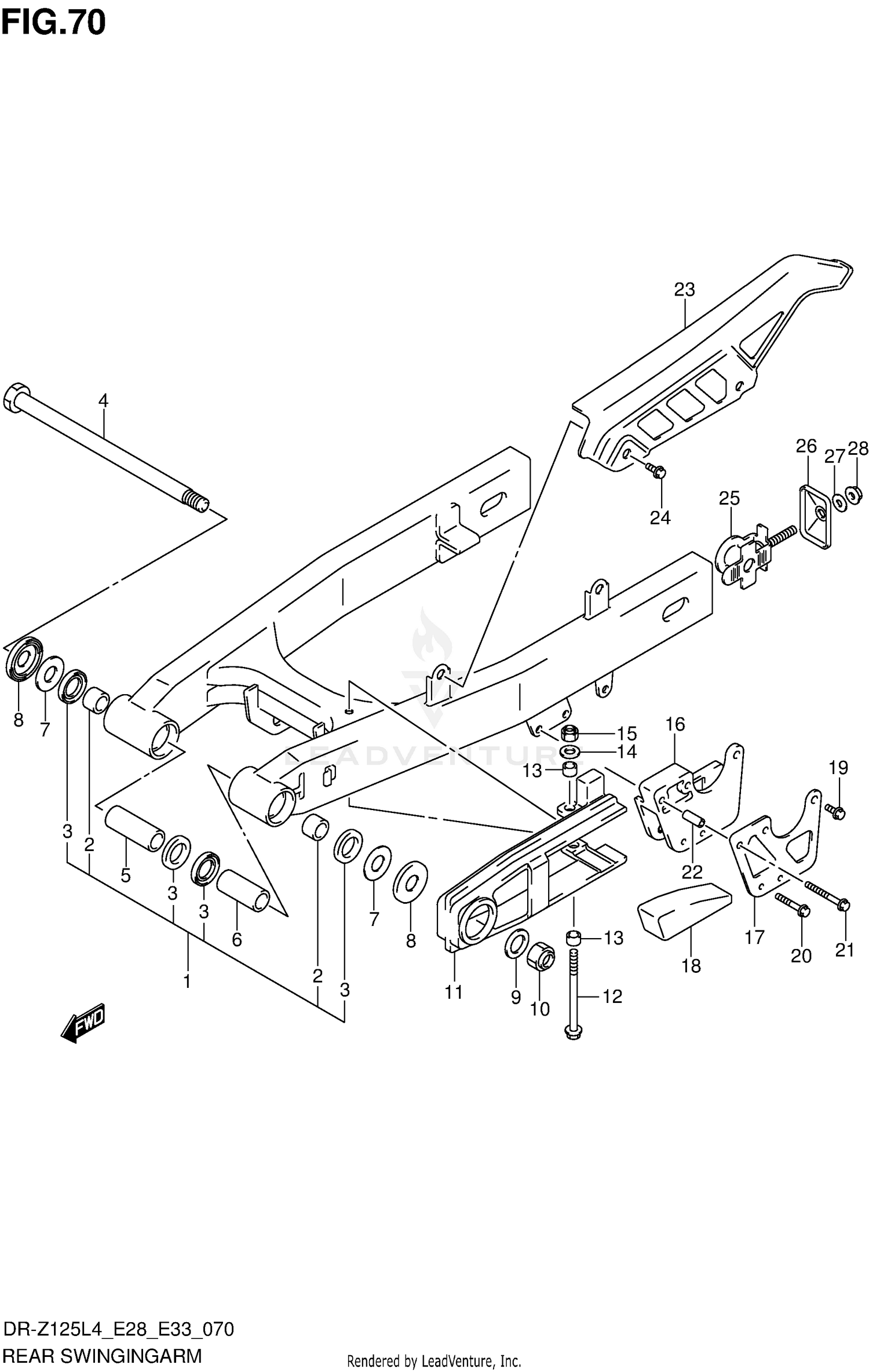 REAR SWINGINGARM (DR-Z125L4 E28)