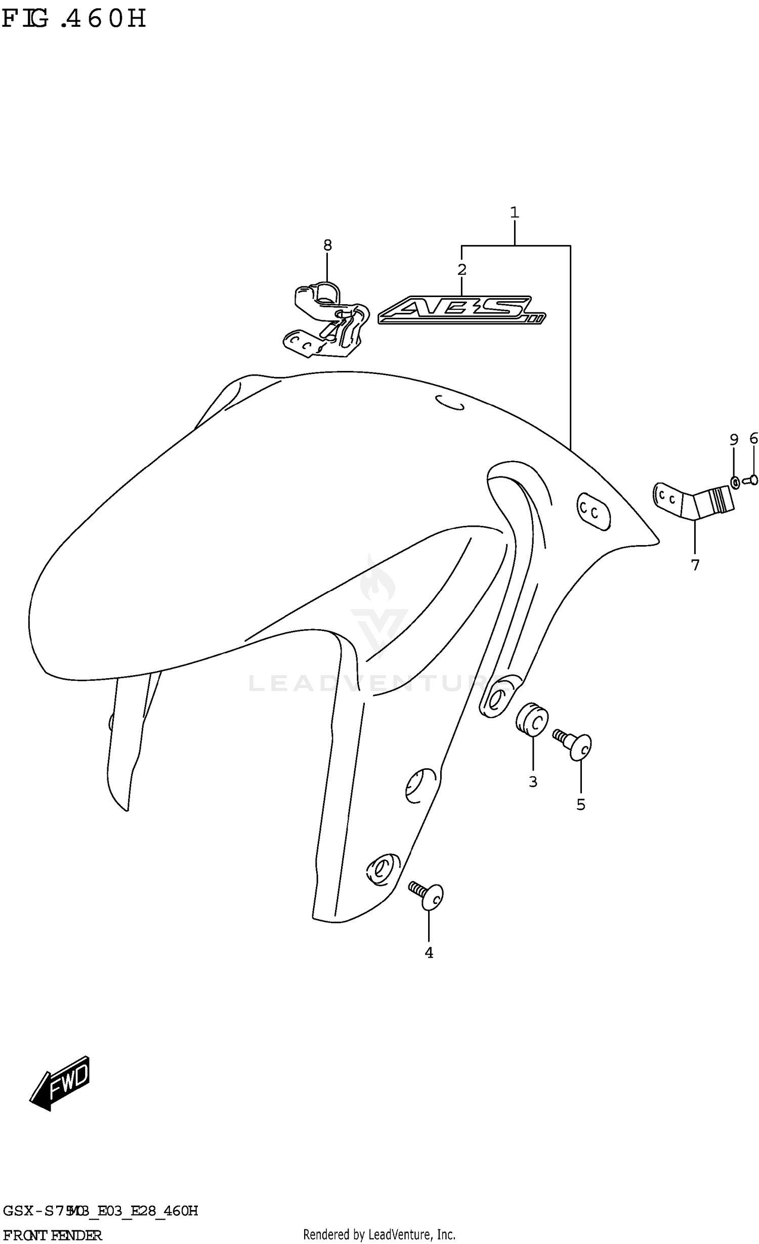 FRONT FENDER (GSX-S750A)
